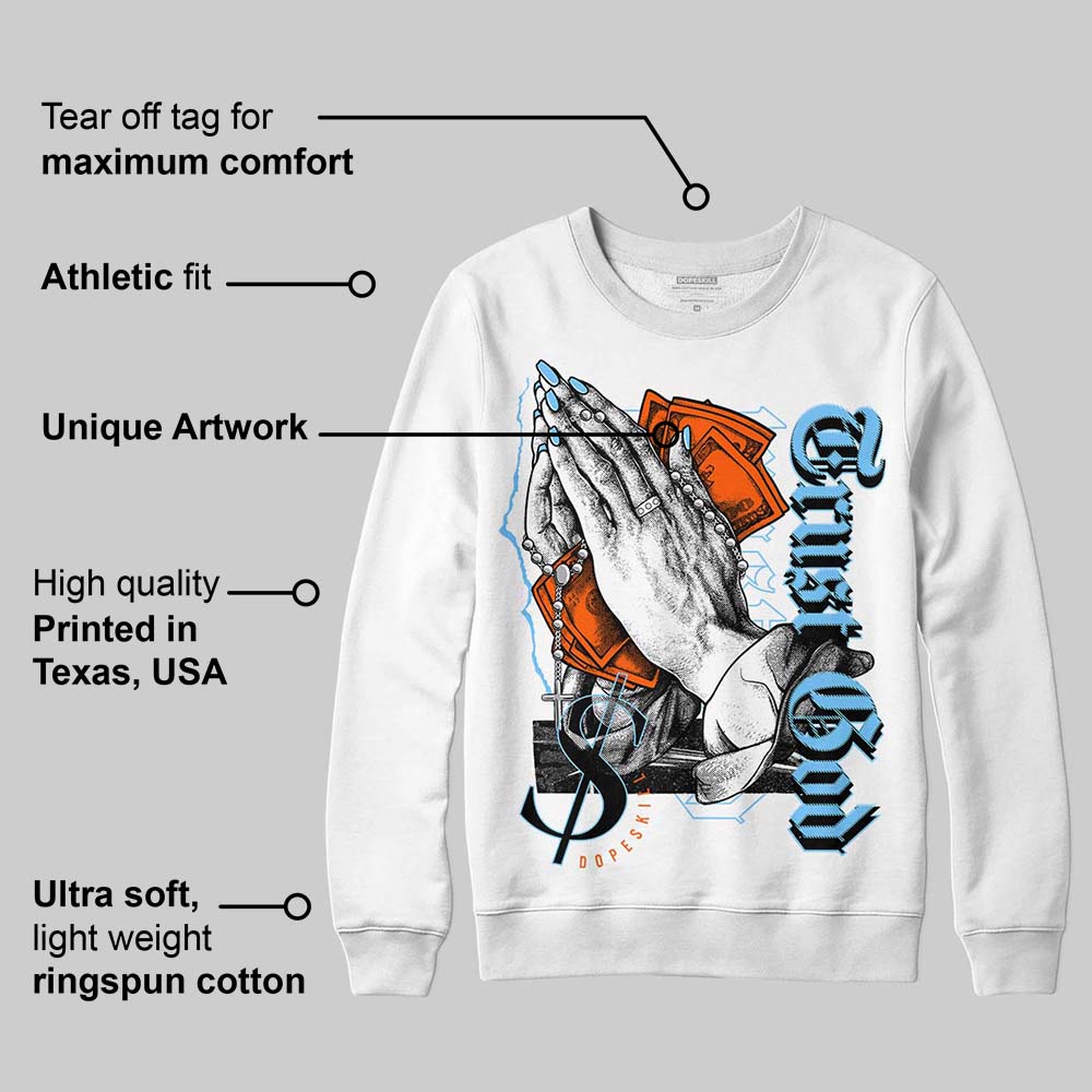 Dunk Low Futura University Blue superstreetwear Sweatshirt Trust God Graphic