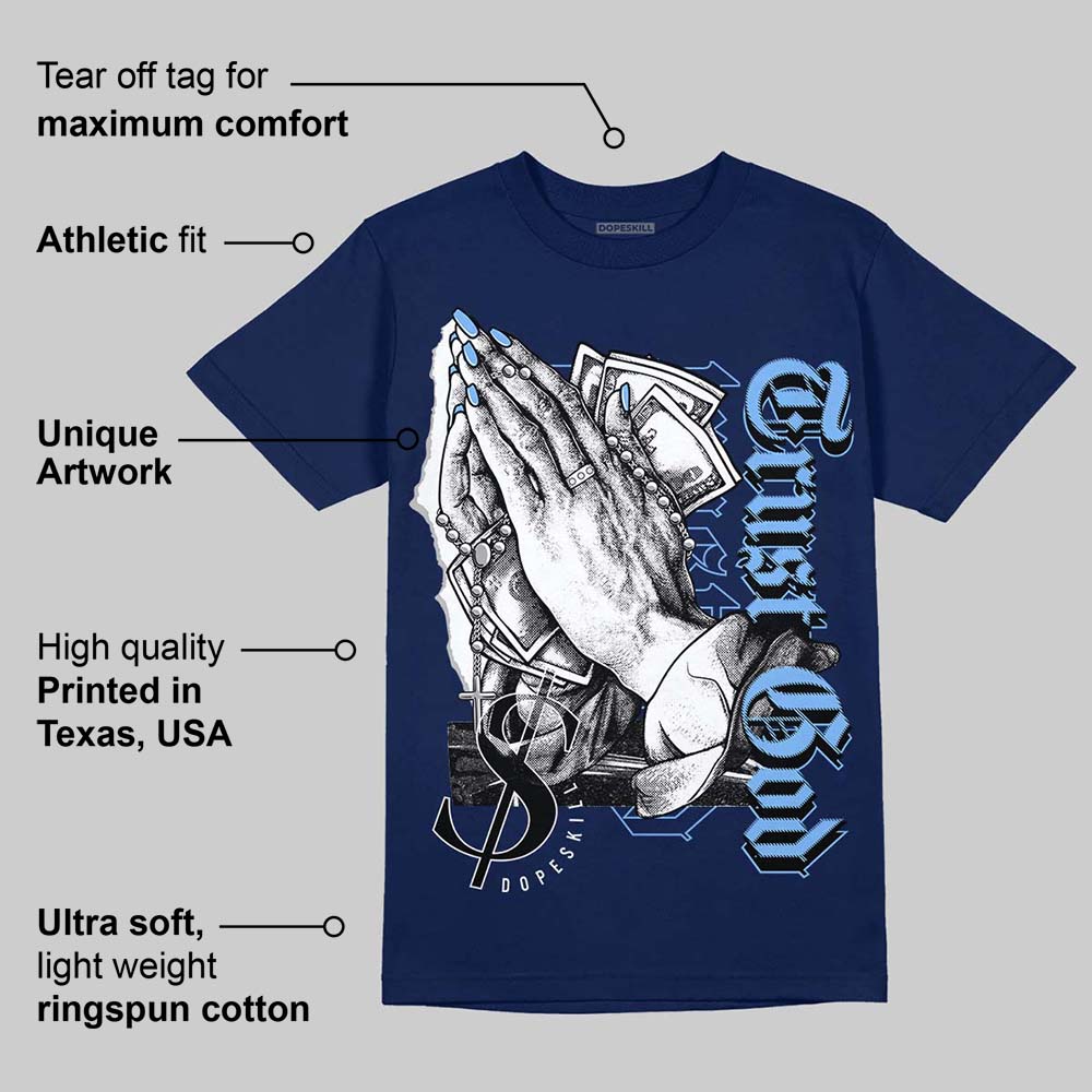 Midnight Navy 5s superstreetwear Navy T-Shirt Trust God Graphic