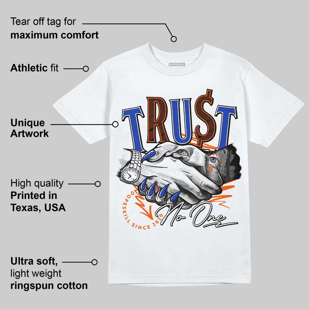 Dunk Low Futura Orange Blaze superstreetwear T-Shirt Trust No One Graphic
