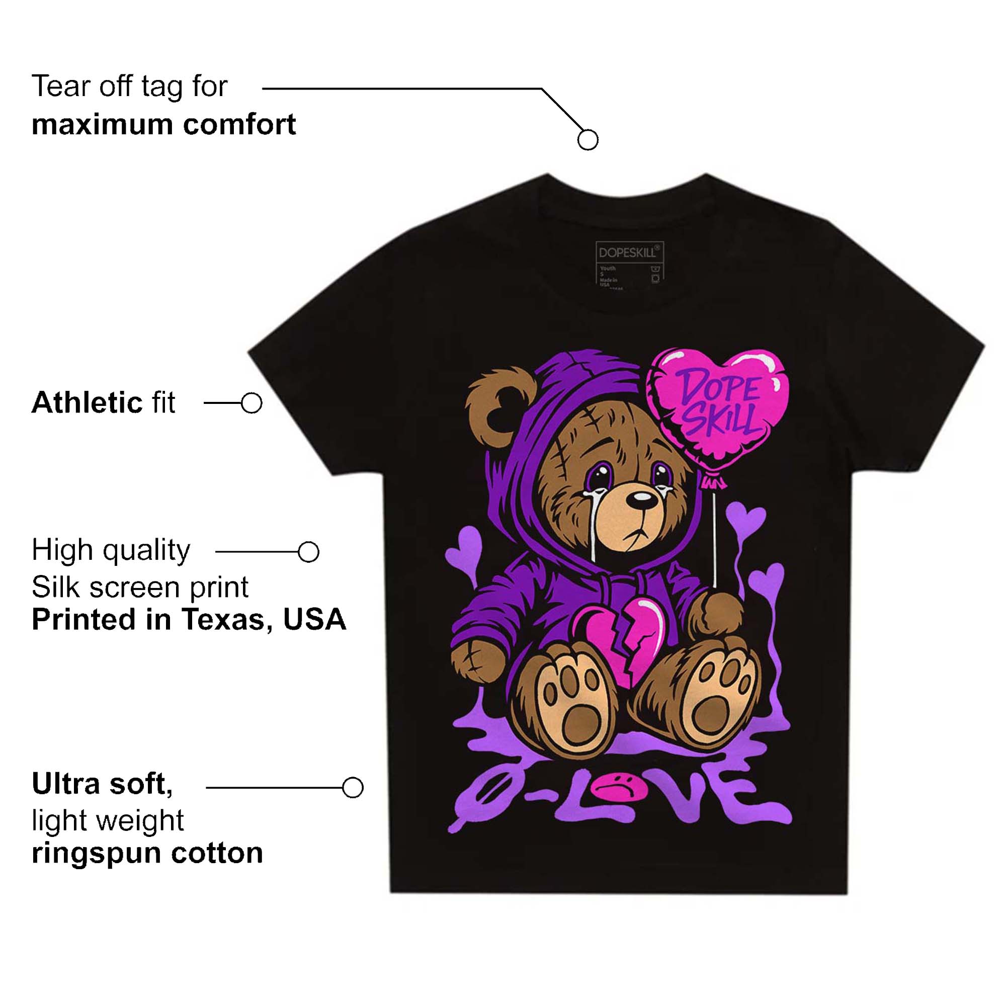 PURPLE Collection superstreetwear Toddler Kids T-shirt Broken Bear Graphic