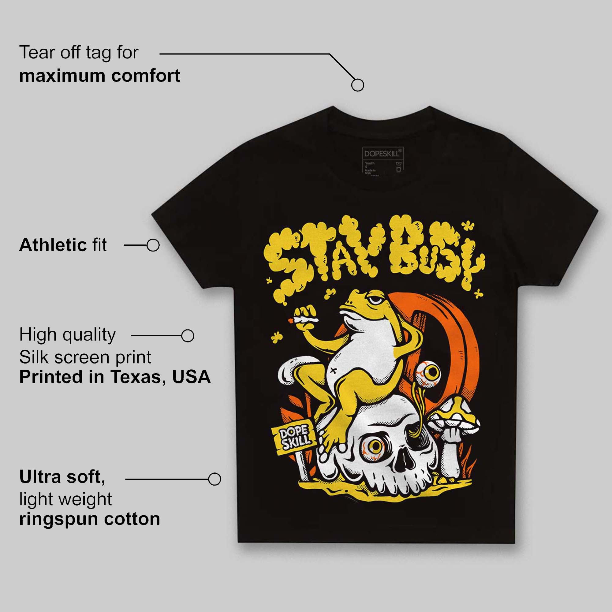 Black Tour Yellow AJ 4 Thunder superstreetwear Toddler Kids T-shirt Stay Busy Graphic
