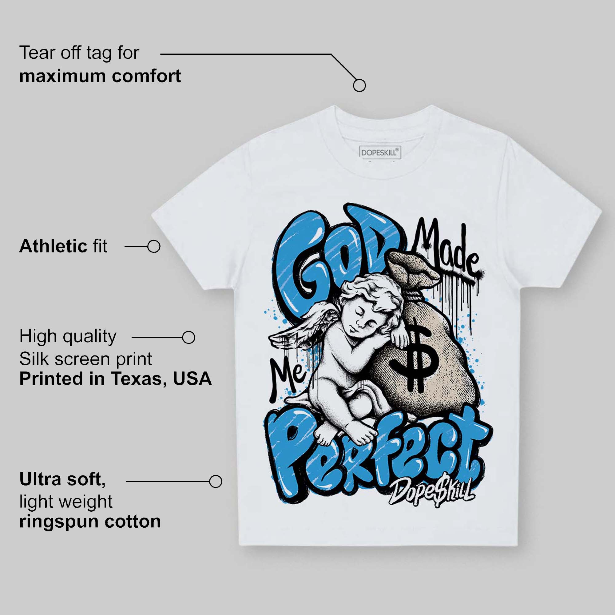 UNC Reimagined 1s superstreetwear Toddler Kids T-shirt God Made Me Perfect Graphic