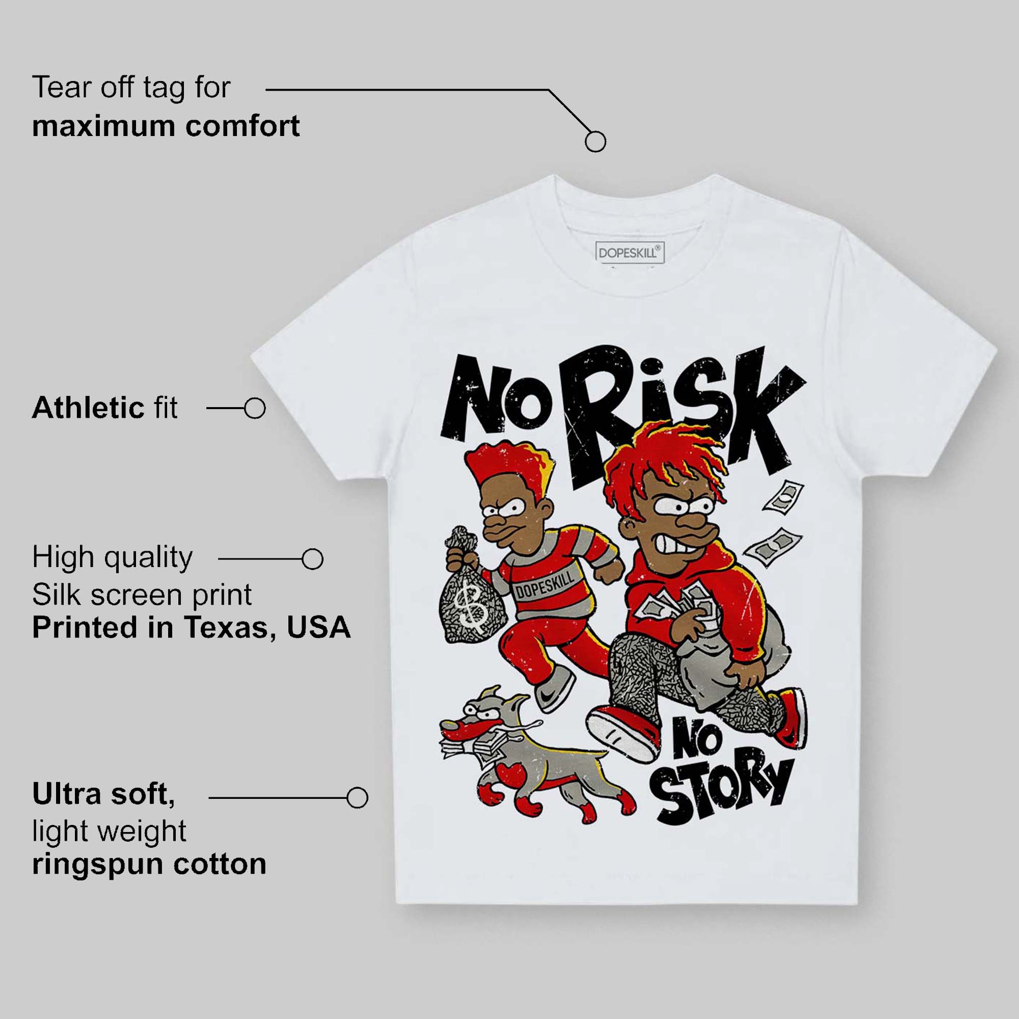 Fire Red 3s superstreetwear Toddler Kids T-shirt No Risk No Story Graphic