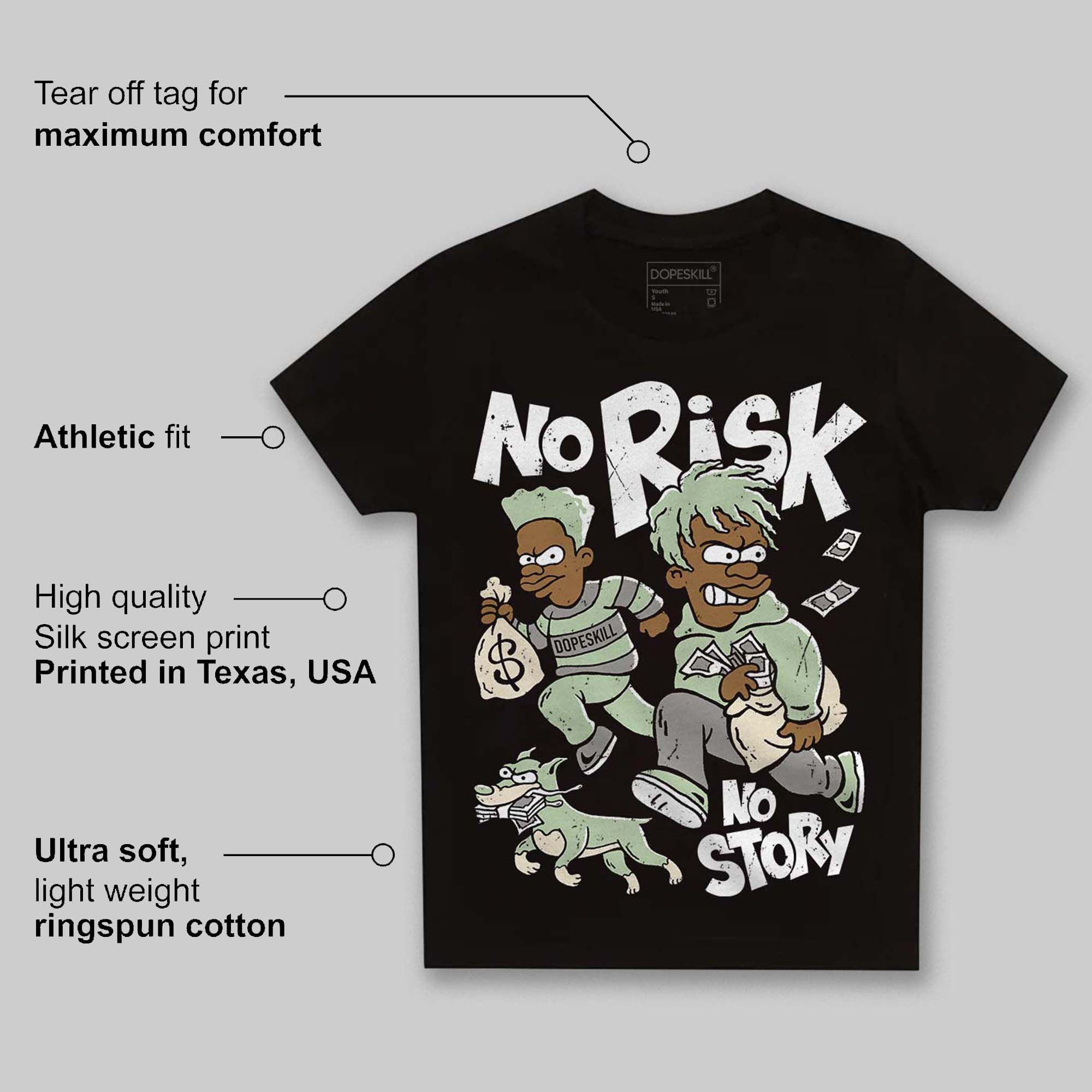 Seafoam 4s 2025 superstreetwear Toddler Kids T-shirt No Risk No Story Graphic