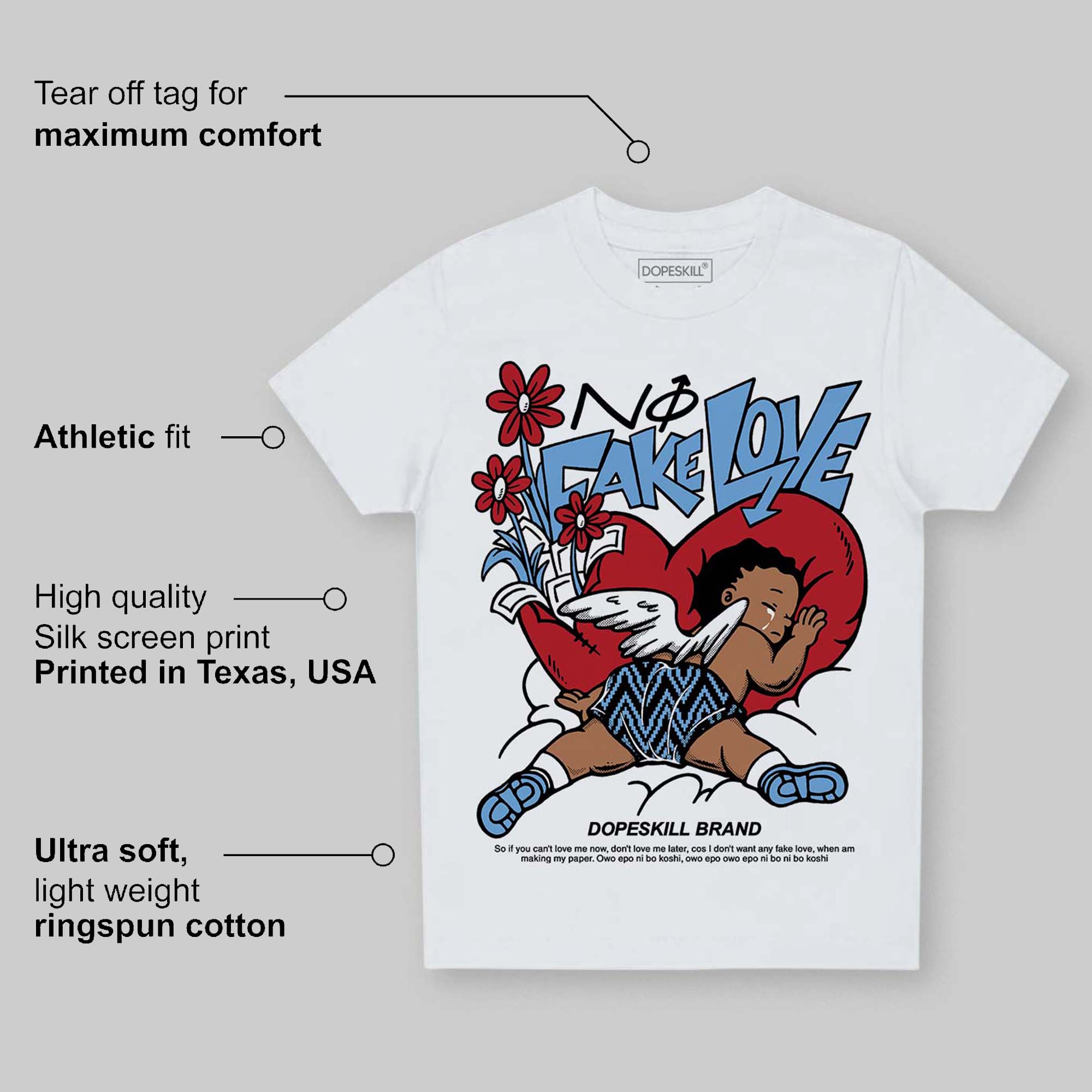 Melo 12s superstreetwear Toddler Kids T-shirt No Fake Love Graphic