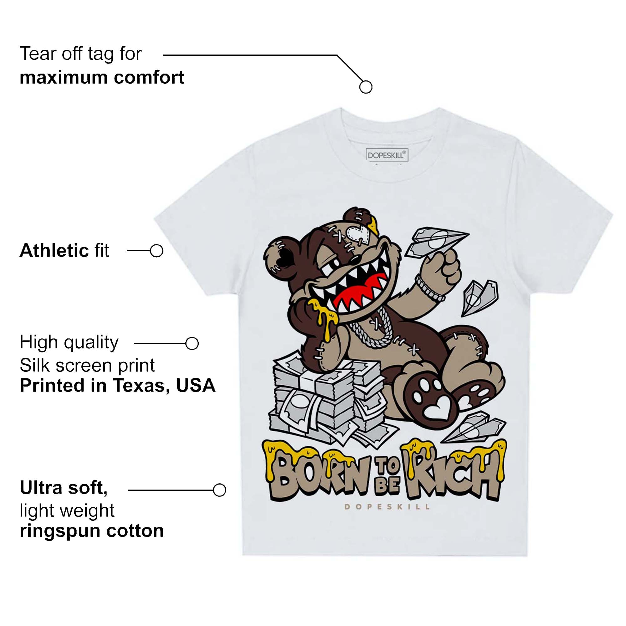 Latte 1s superstreetwear Toddler Kids T-shirt Born To Be Rich Graphic