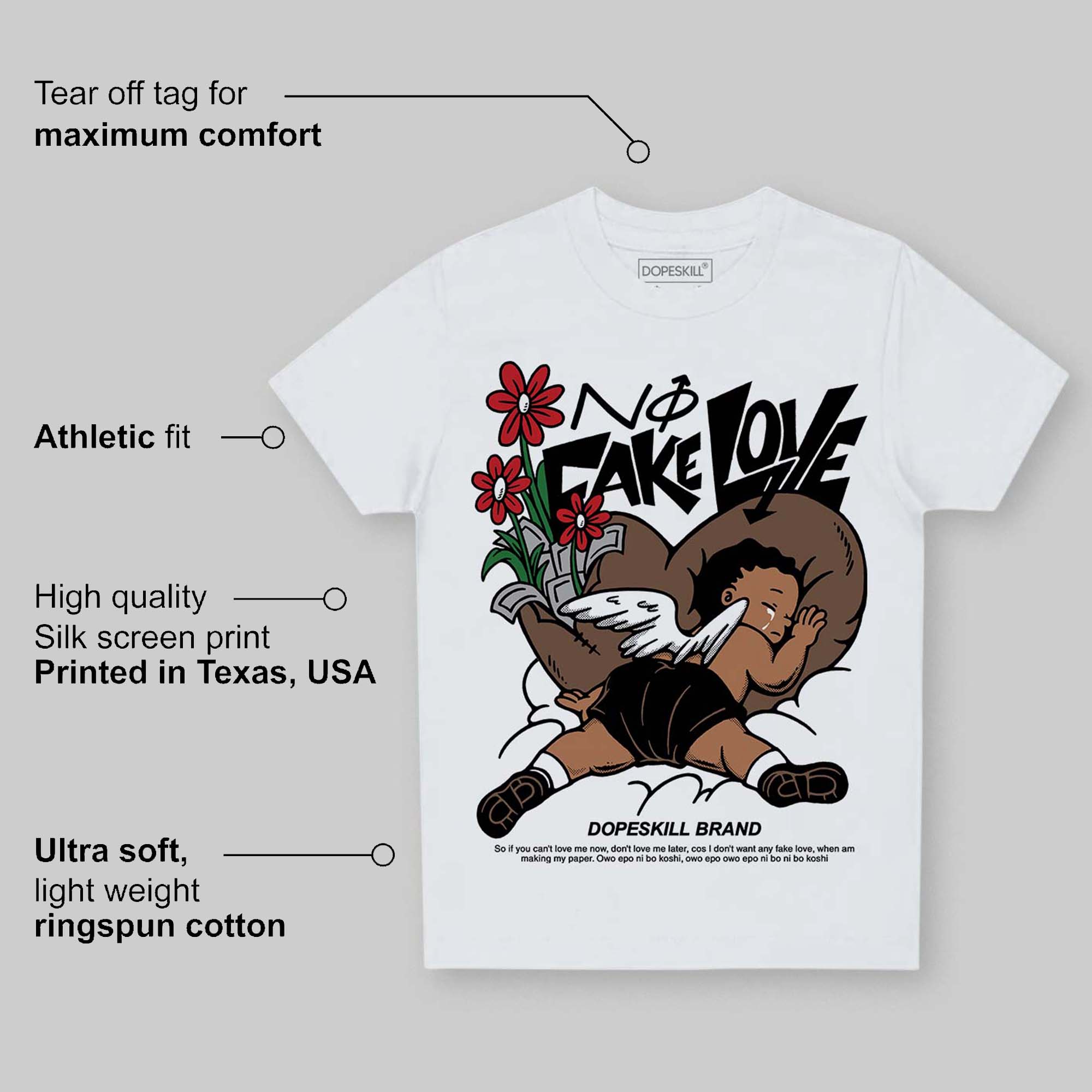 Olive 9s superstreetwear Toddler Kids T-shirt No Fake Love Graphic