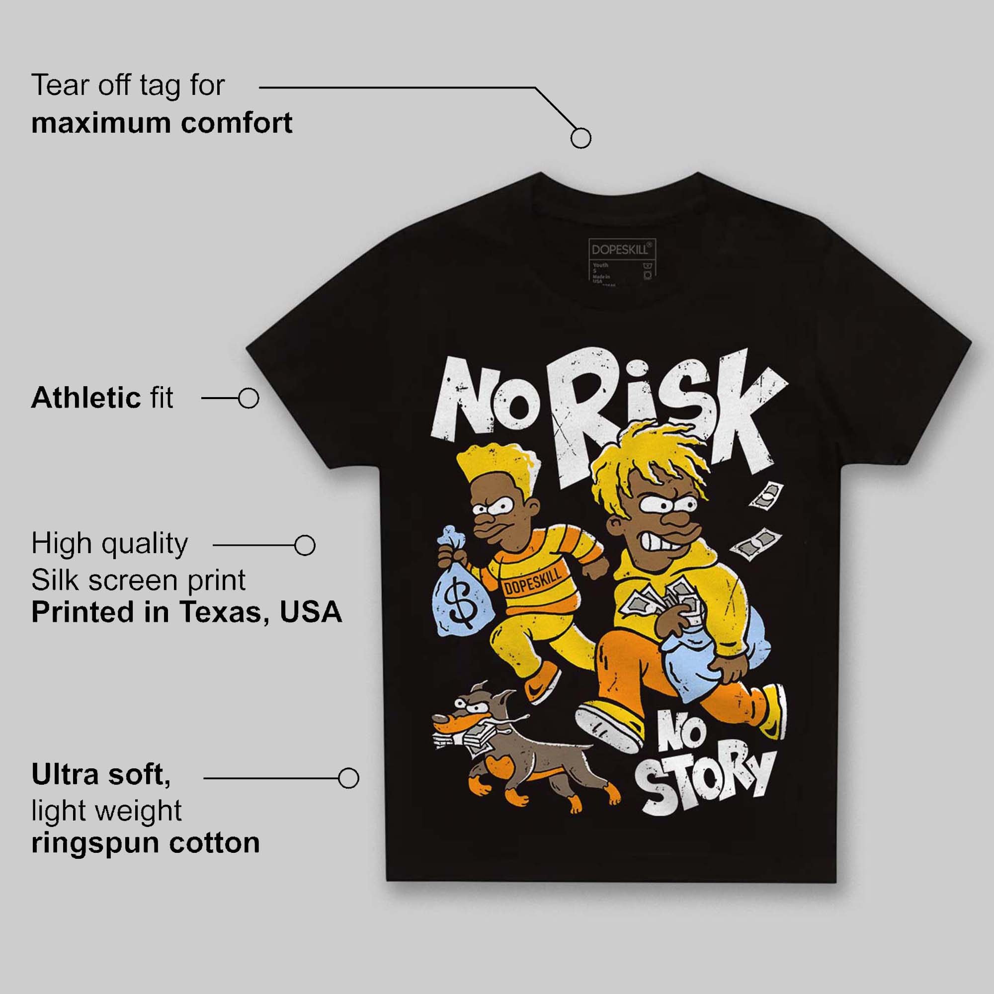 Yellow Ochre 6s superstreetwear Toddler Kids T-shirt No Risk No Story Graphic