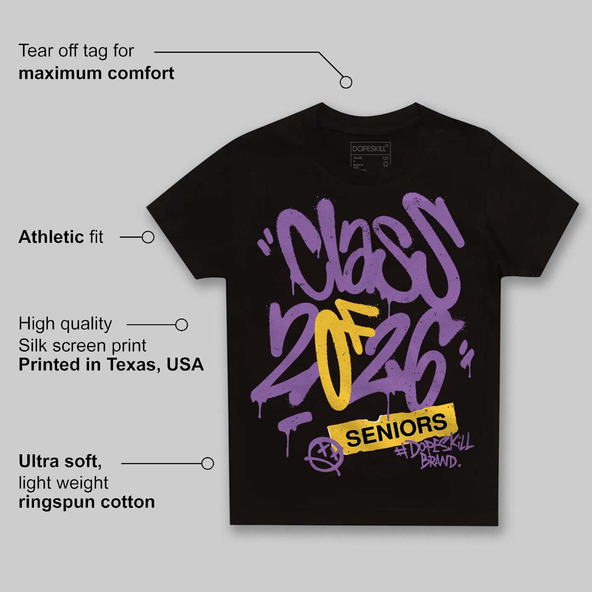PURPLE Collection superstreetwear Toddler Kids T-shirt Class of 2026 Graphic