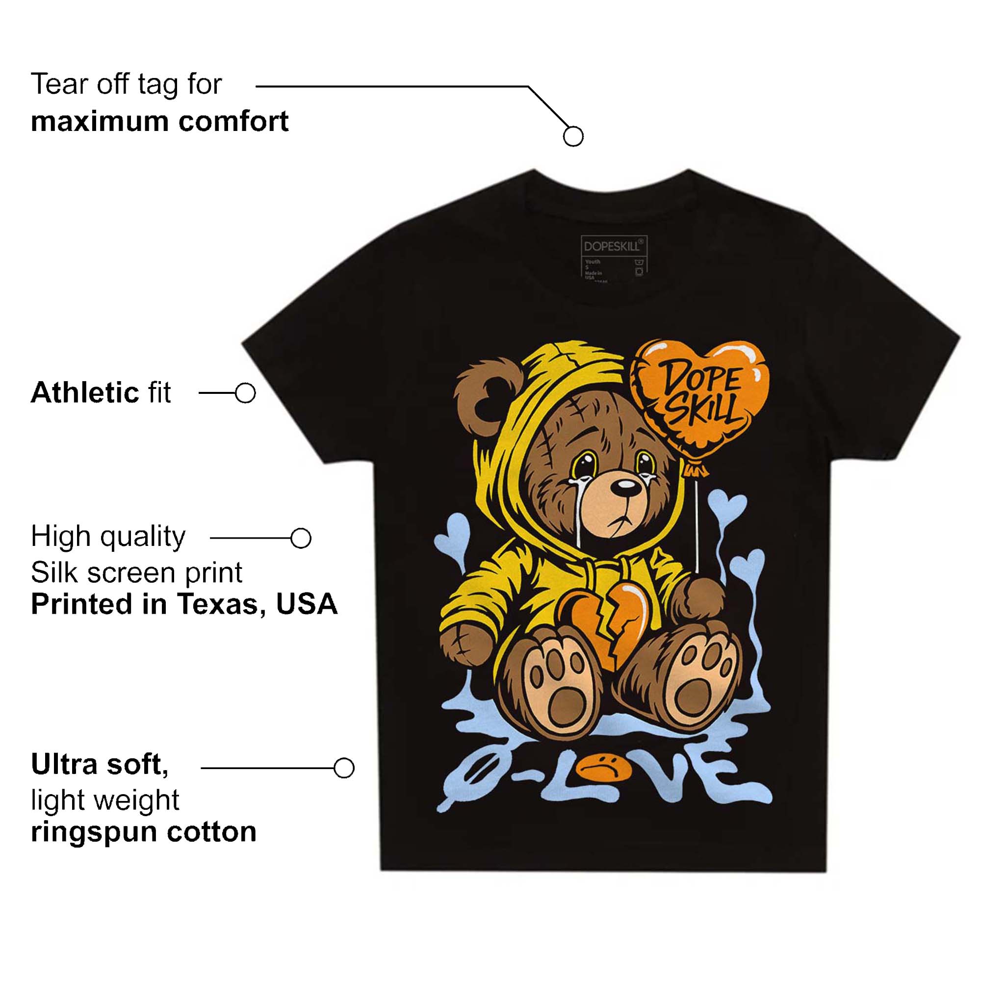 Yellow Ochre 6s superstreetwear Toddler Kids T-shirt Broken Bear Graphic