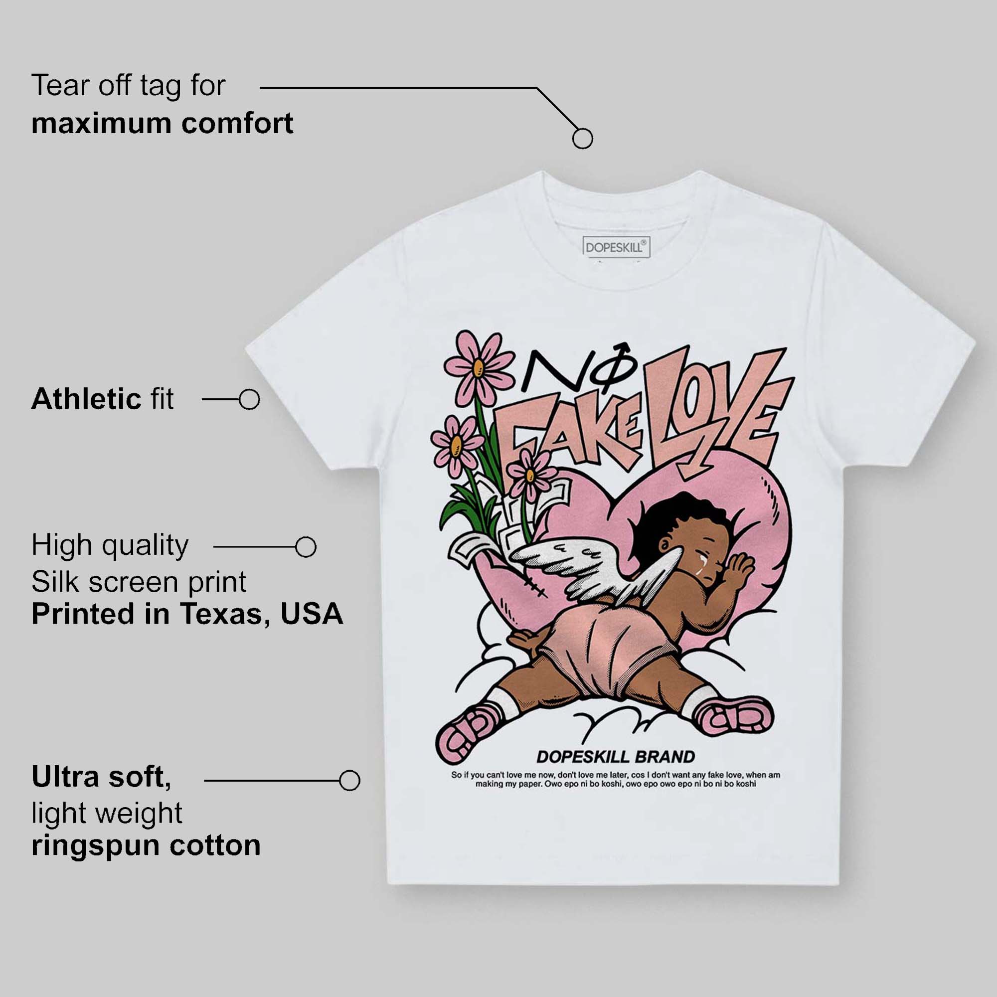 Legend Pink 11s superstreetwear Toddler Kids T-shirt No Fake Love Graphic