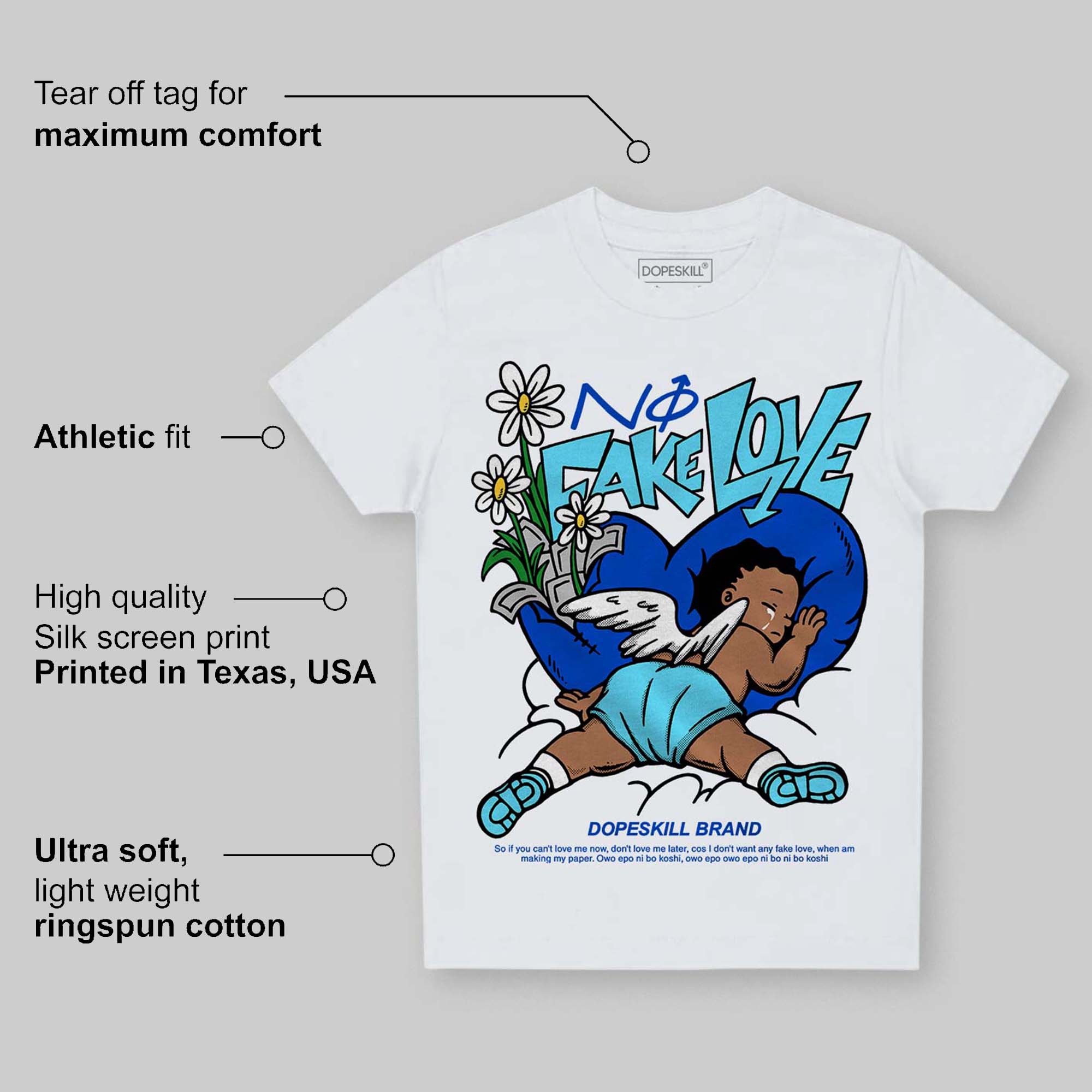 SB Dunk Argon superstreetwear Toddler Kids T-shirt No Fake Love Graphic