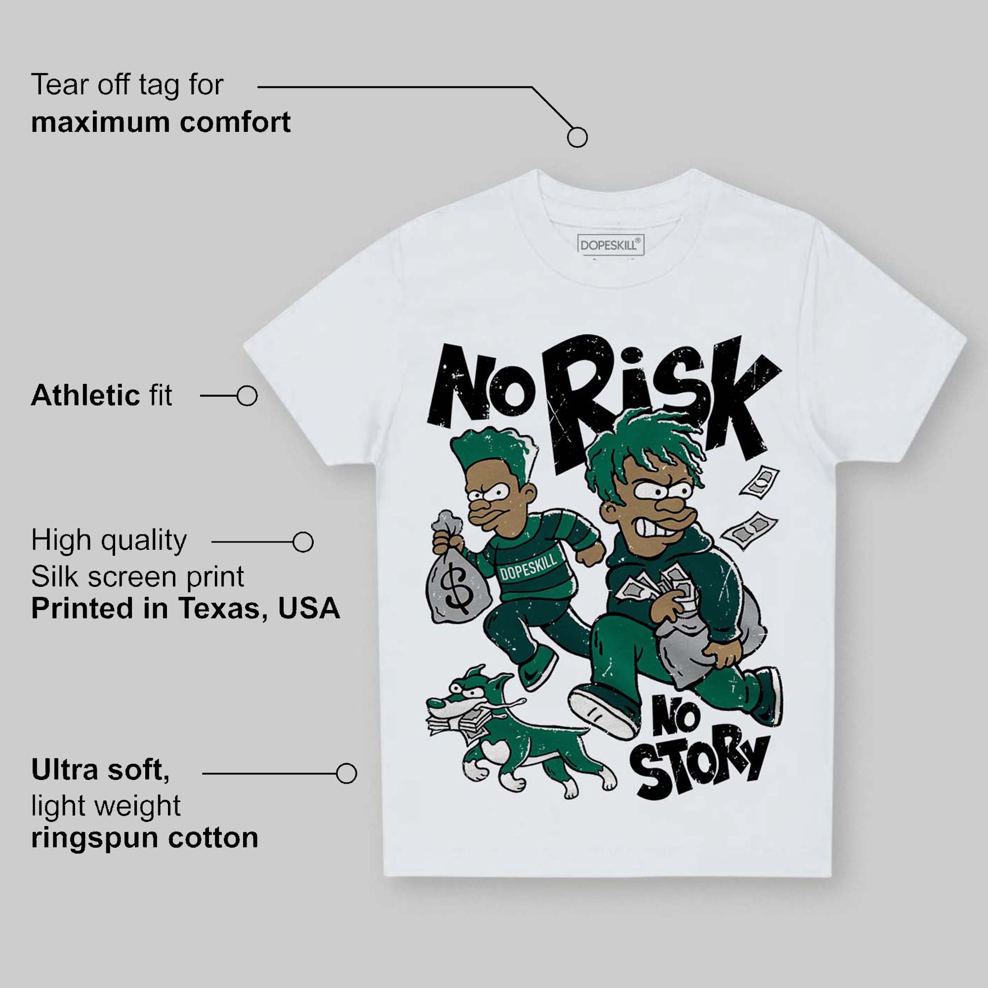 Oxidized Green 4s superstreetwear Toddler Kids T-shirt No Risk No Story Graphic