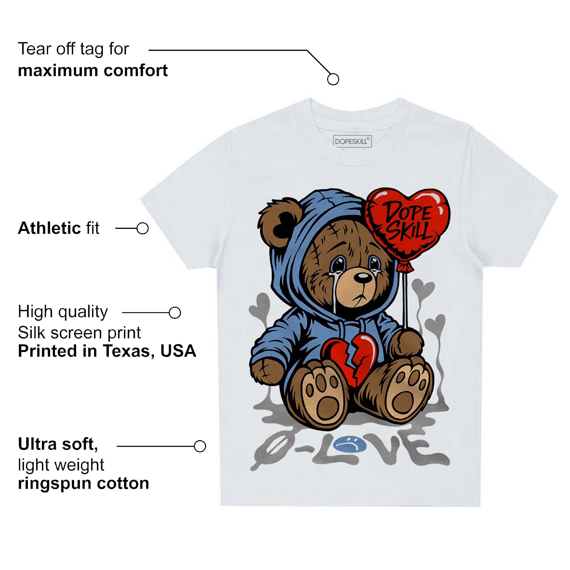 University Blue Collection superstreetwear Toddler Kids T-shirt Broken Bear Graphic