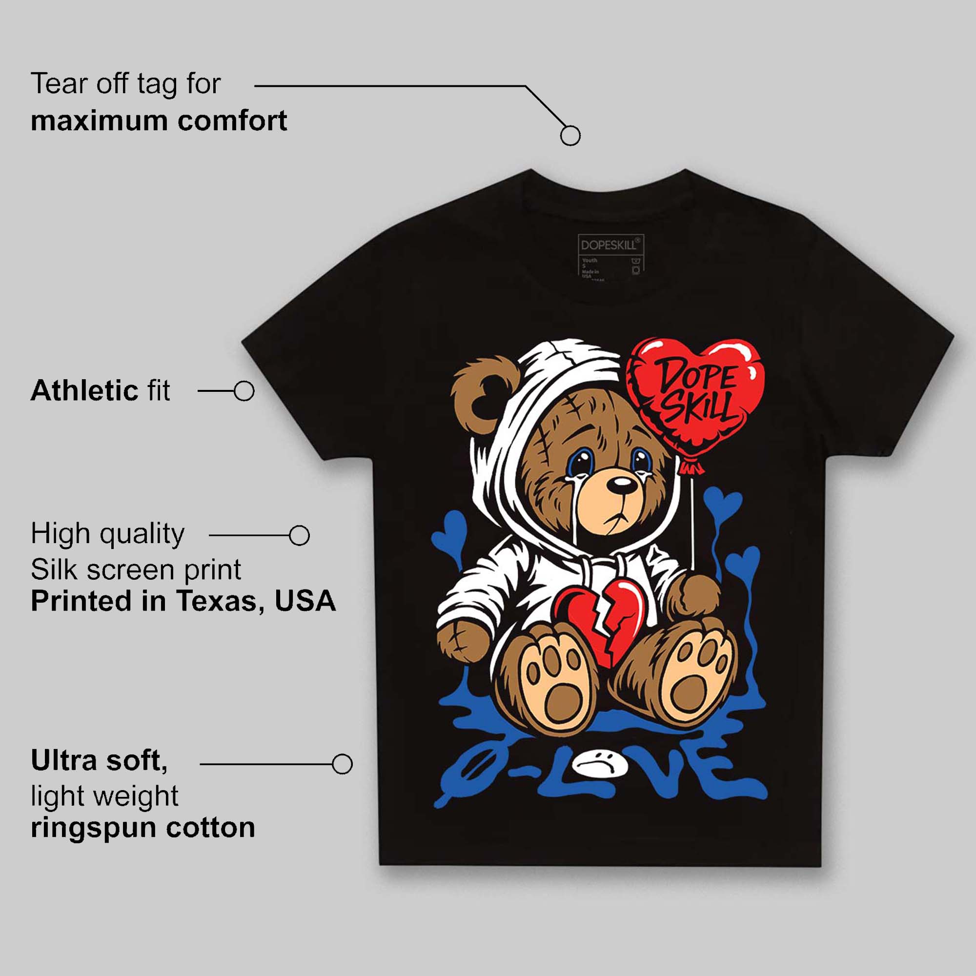 Blueberry 12s superstreetwear Toddler Kids T-shirt Broken Bear Graphic