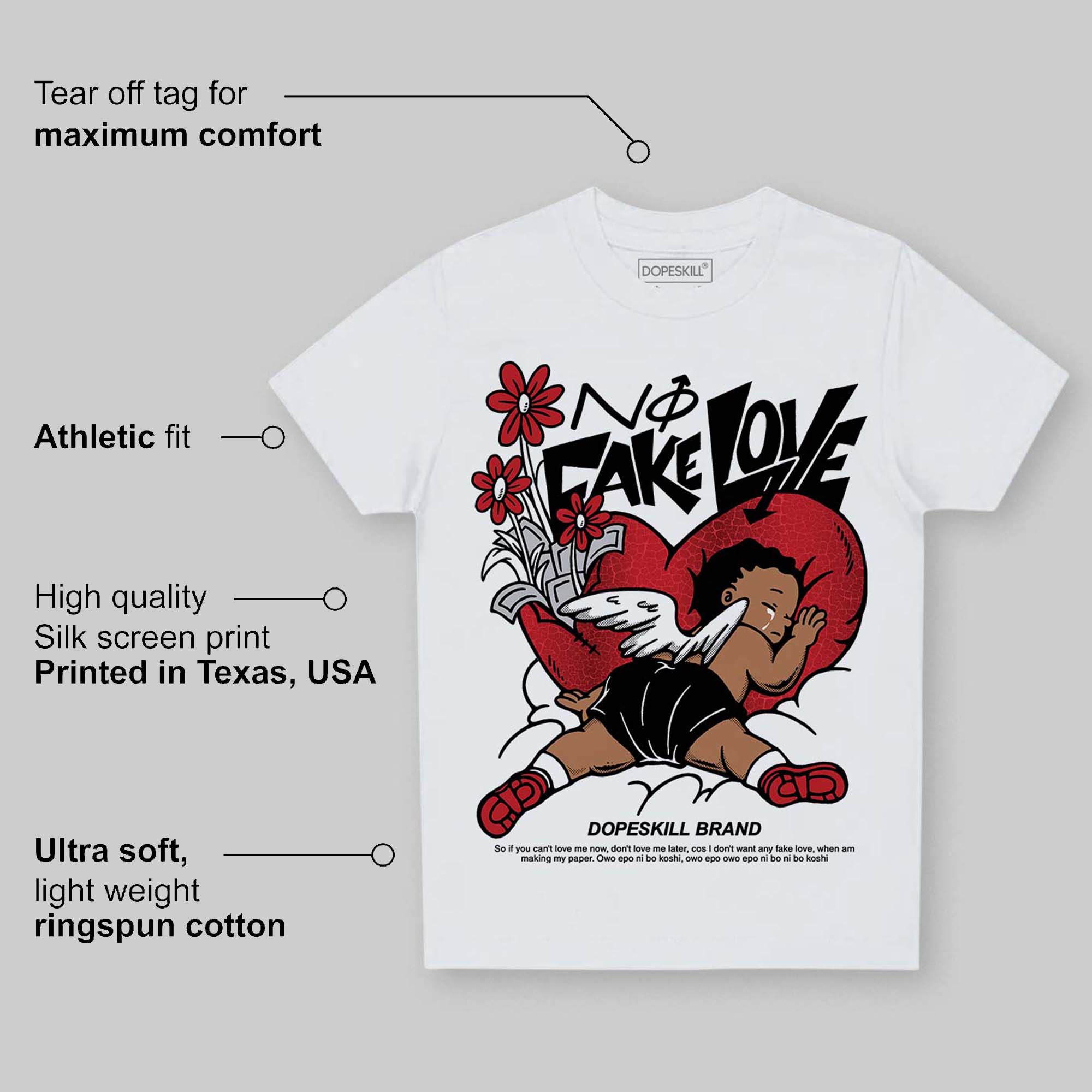 Ruby 1s superstreetwear Toddler Kids T-shirt No Fake Love Graphic