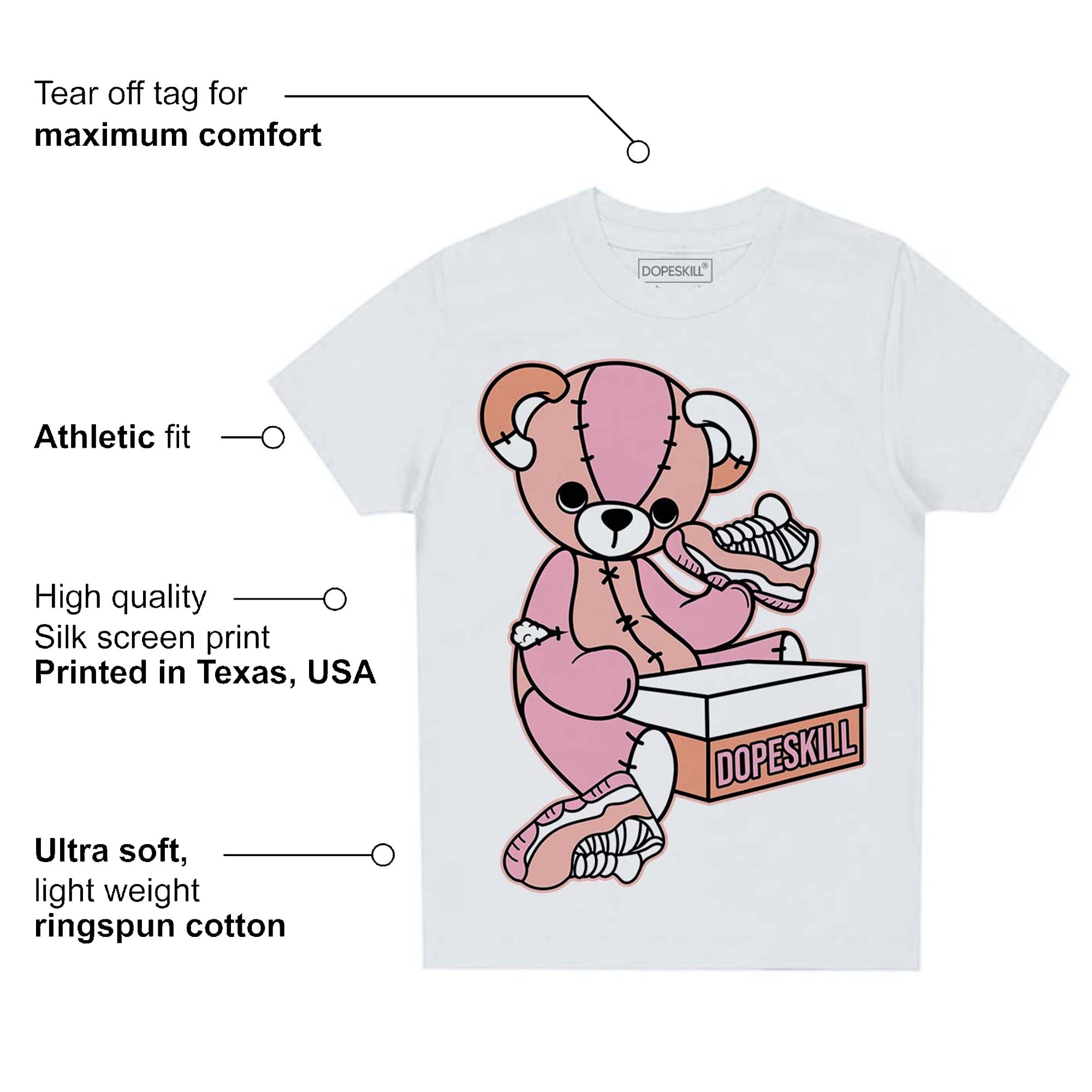 Legend Pink 11s superstreetwear Toddler Kids T-shirt Sneakerhead BEAR Graphic