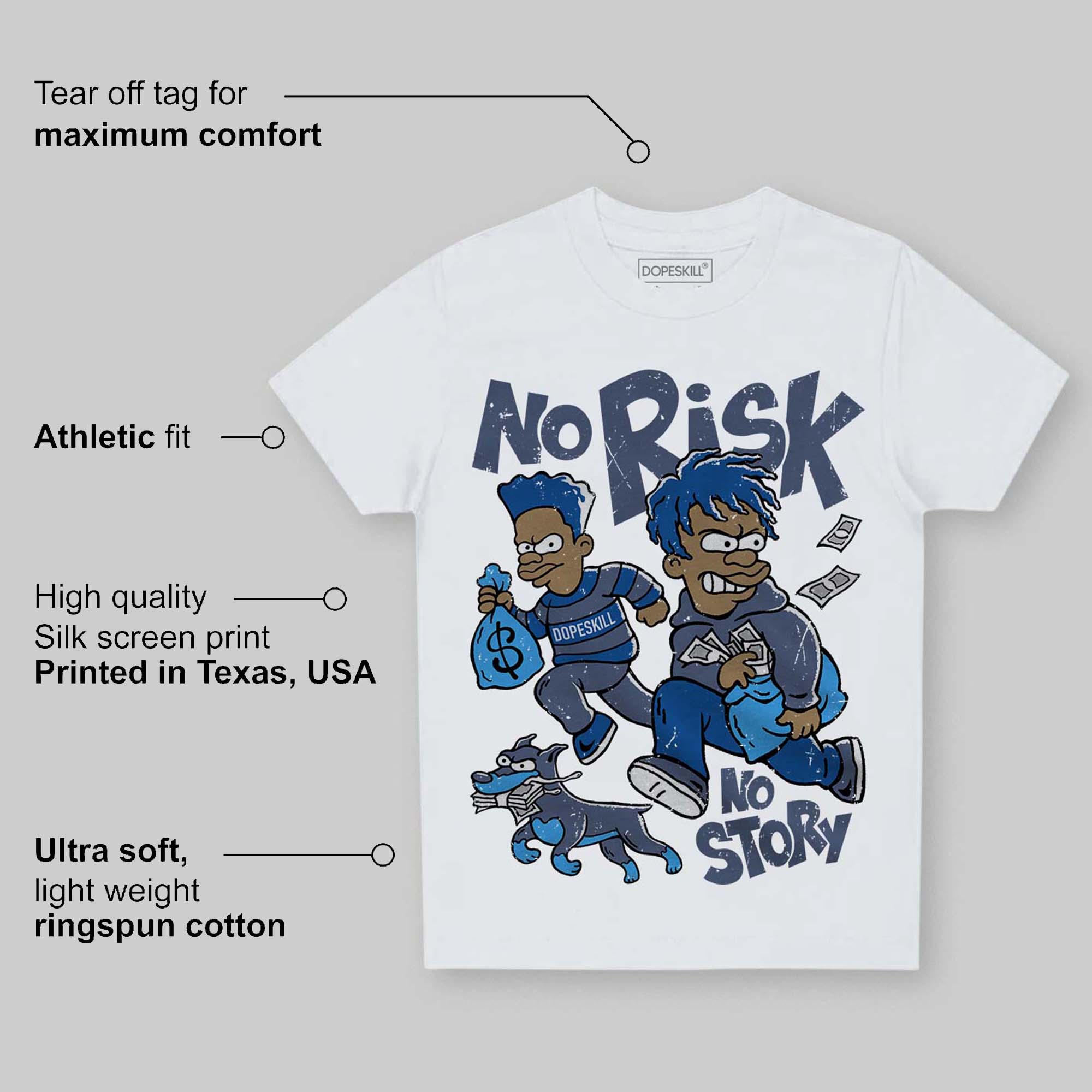 Diffused Blue 11s superstreetwear Toddler Kids T-shirt No Risk No Story Graphic