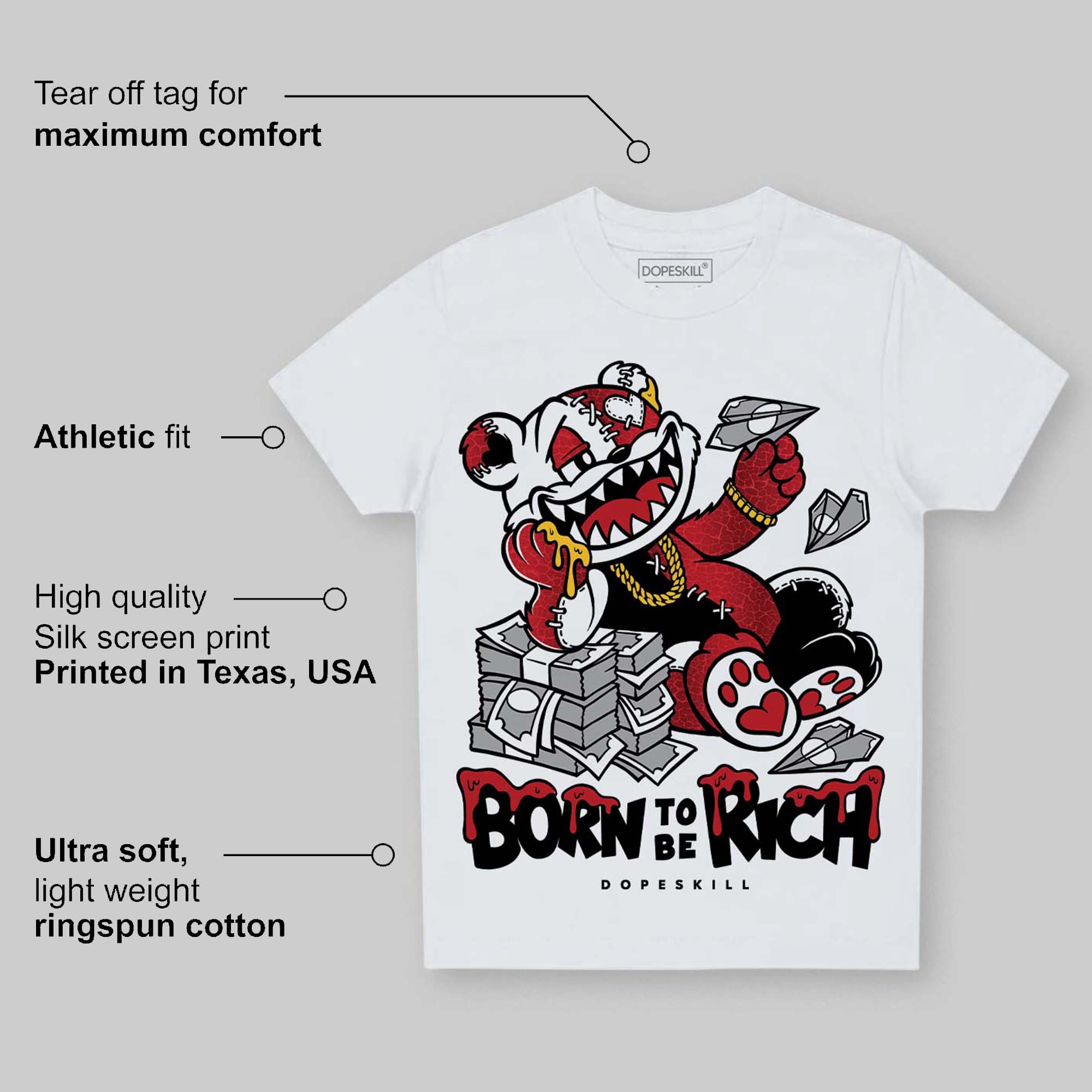 Ruby 1s superstreetwear Toddler Kids T-shirt Born To Be Rich Graphic