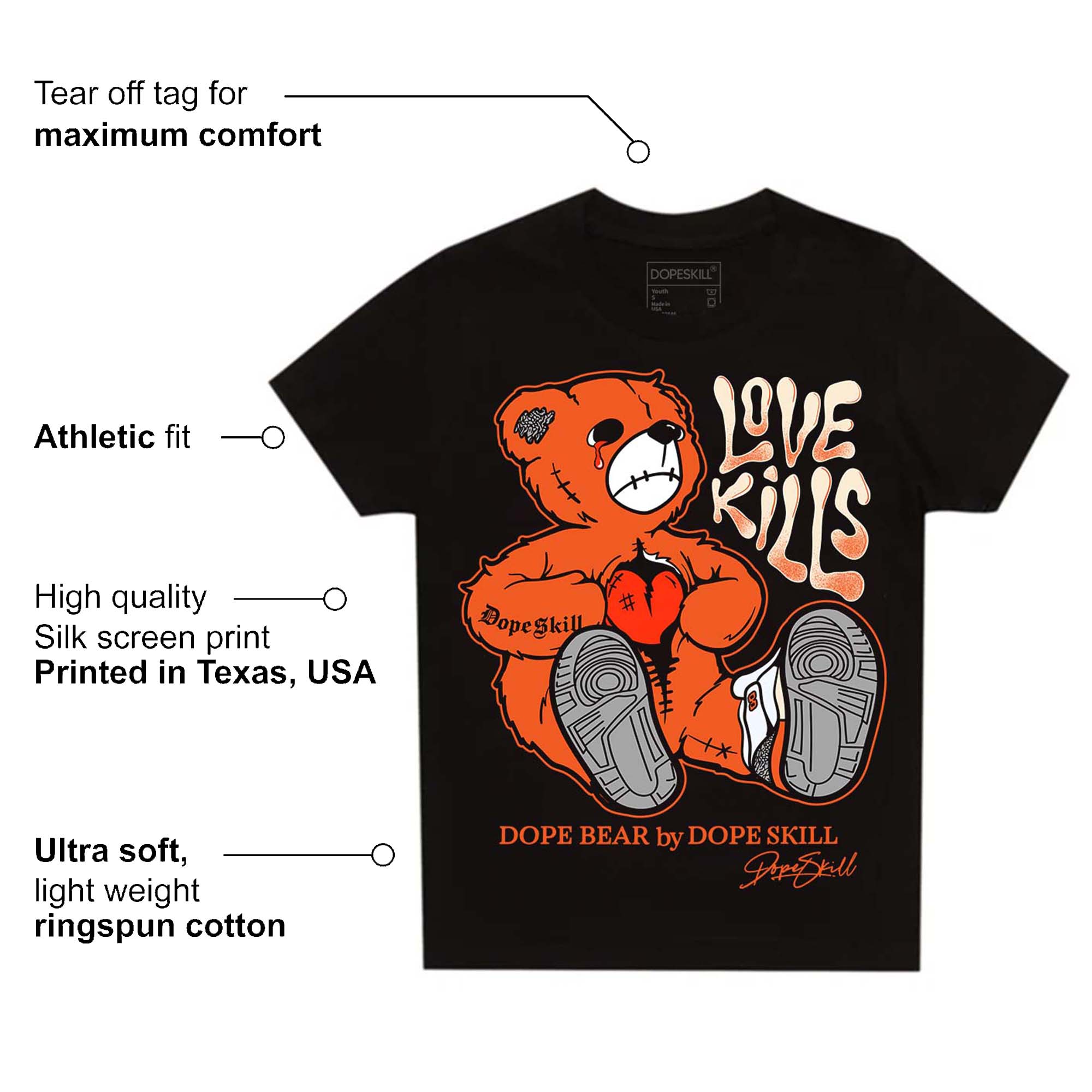 Georgia Peach 3s superstreetwear Toddler Kids T-shirt Love Kills Graphic