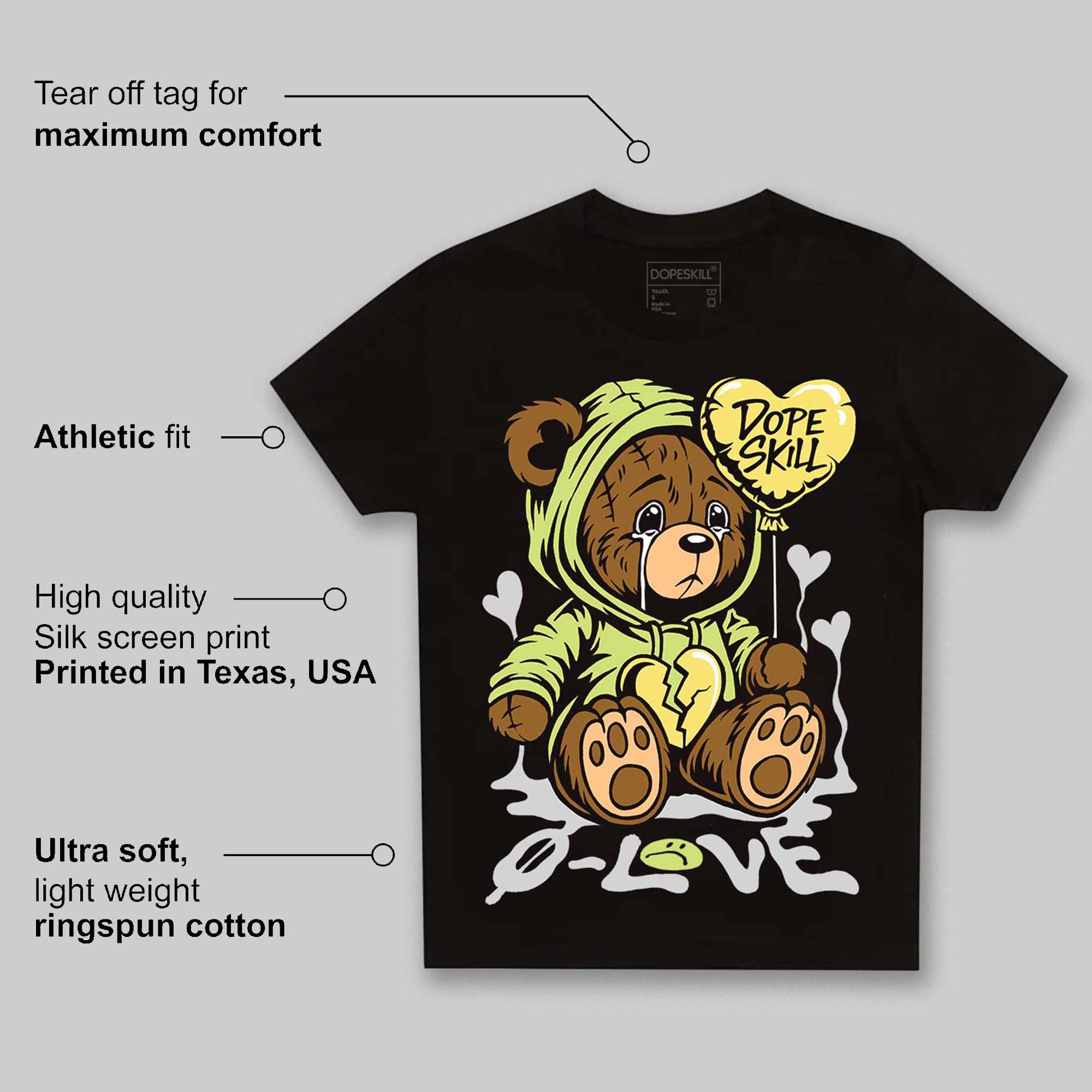 Light Lemon Twist 4s superstreetwear Toddler Kids T-shirt Broken Bear Graphic