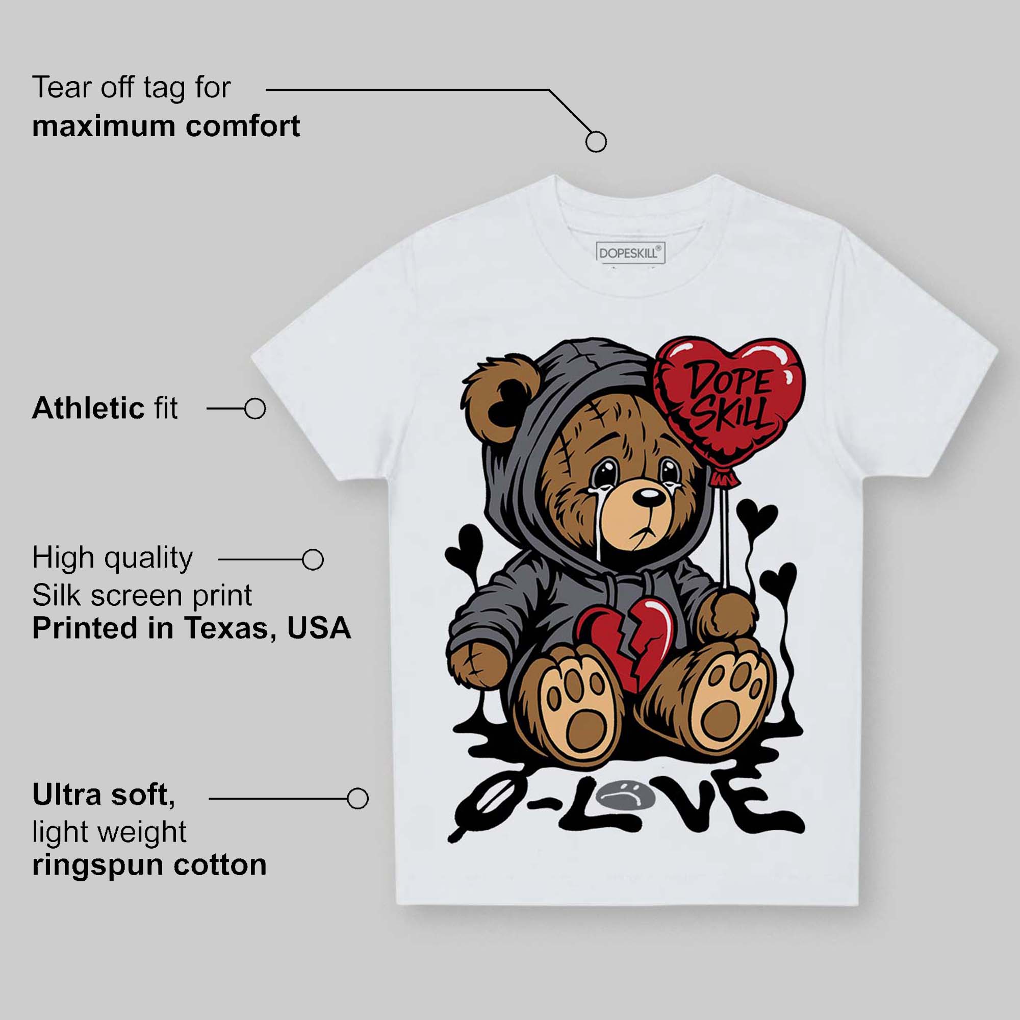Cement Grey 3s superstreetwear Toddler Kids T-shirt Broken Bear Graphic