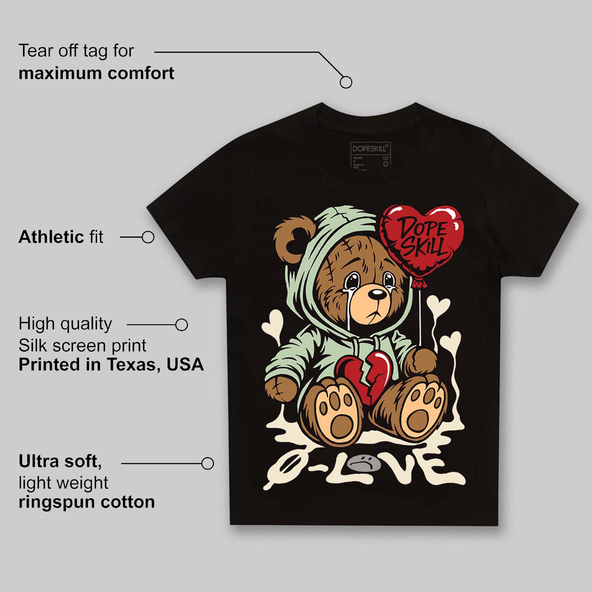 Seafoam 4s 2025 superstreetwear Toddler Kids T-shirt Broken Bear Graphic