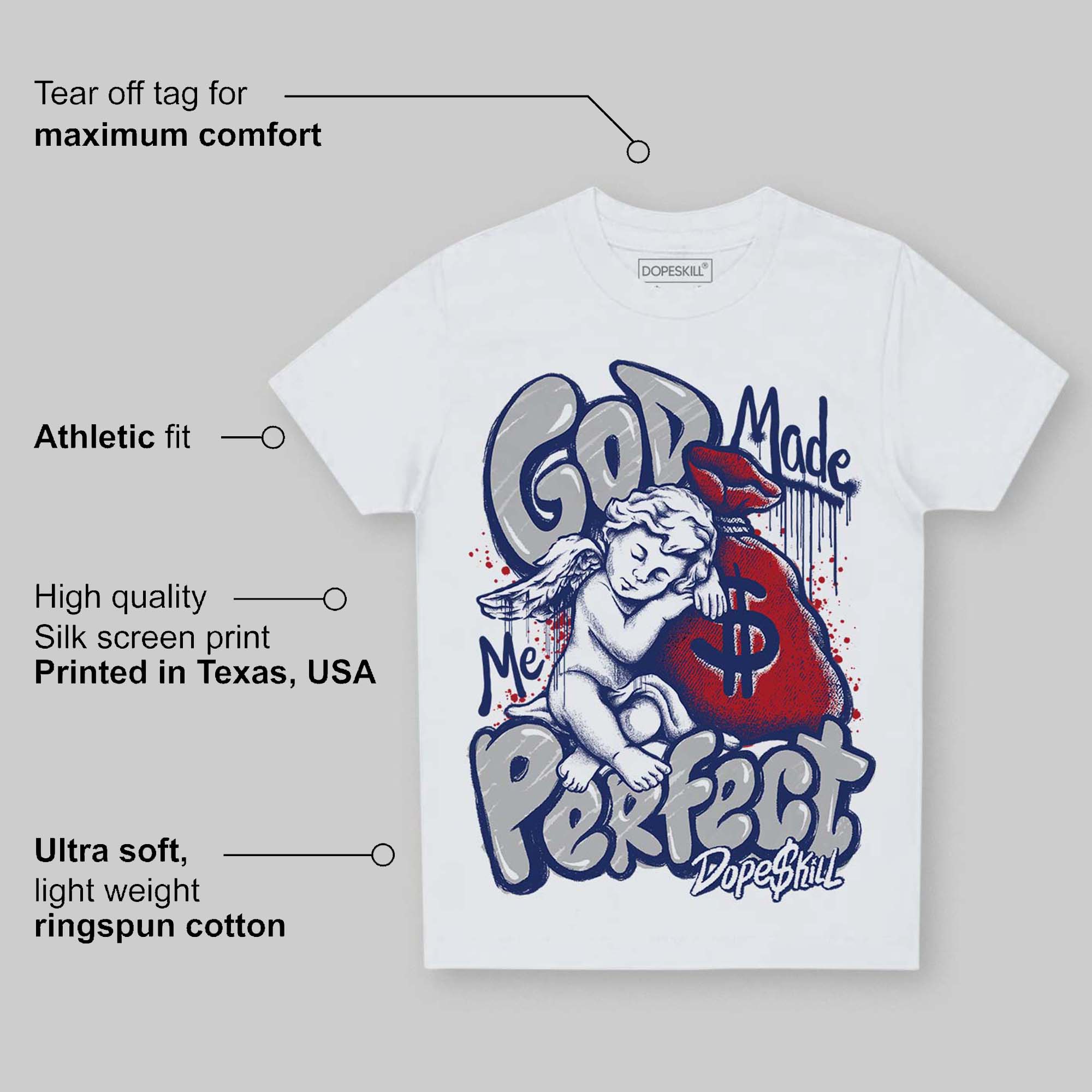 Rare Air Deep Royal Blue 1s superstreetwear Toddler Kids T-shirt God Made Me Perfect Graphic
