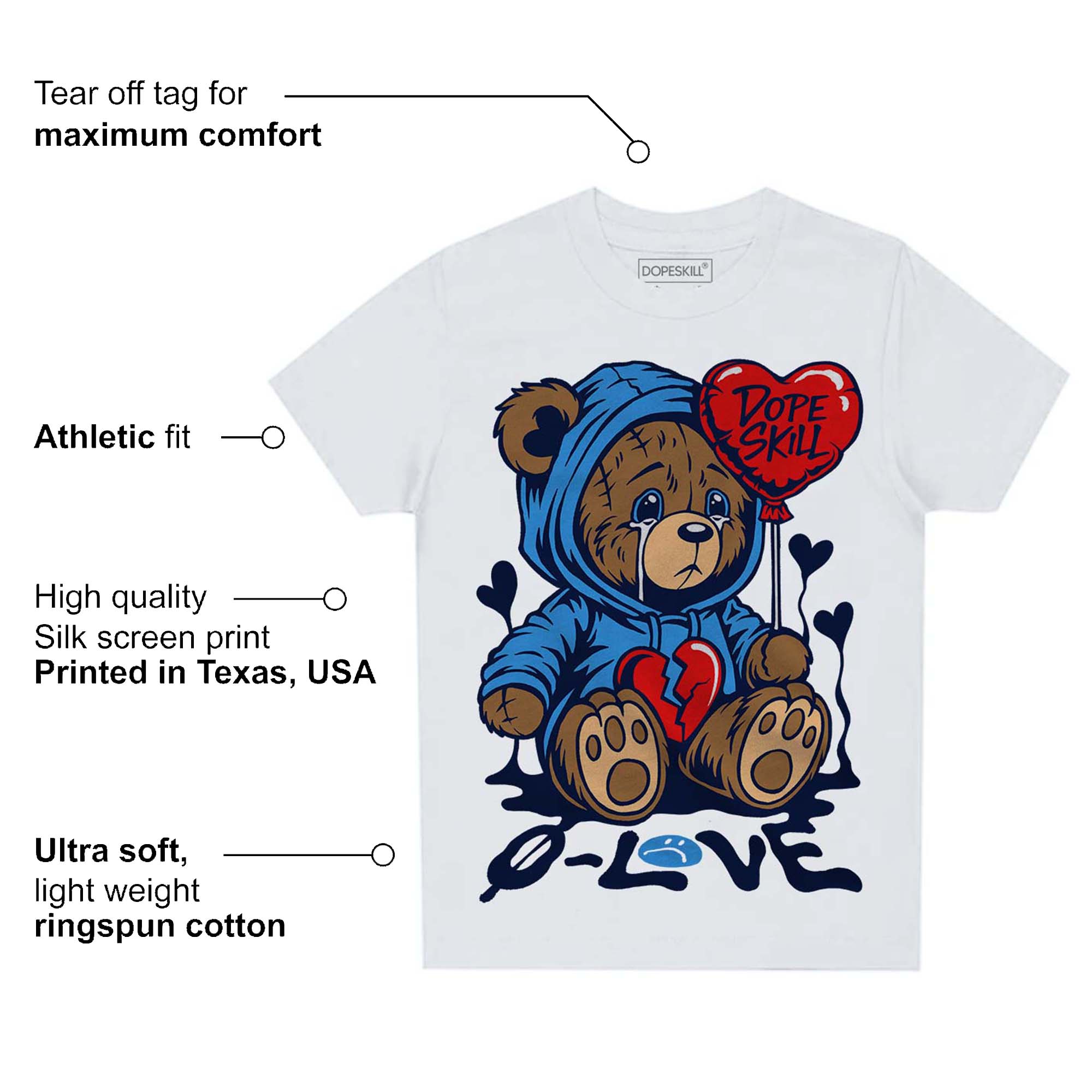 Midnight Navy 3s superstreetwear Toddler Kids T-shirt Broken Bear Graphic