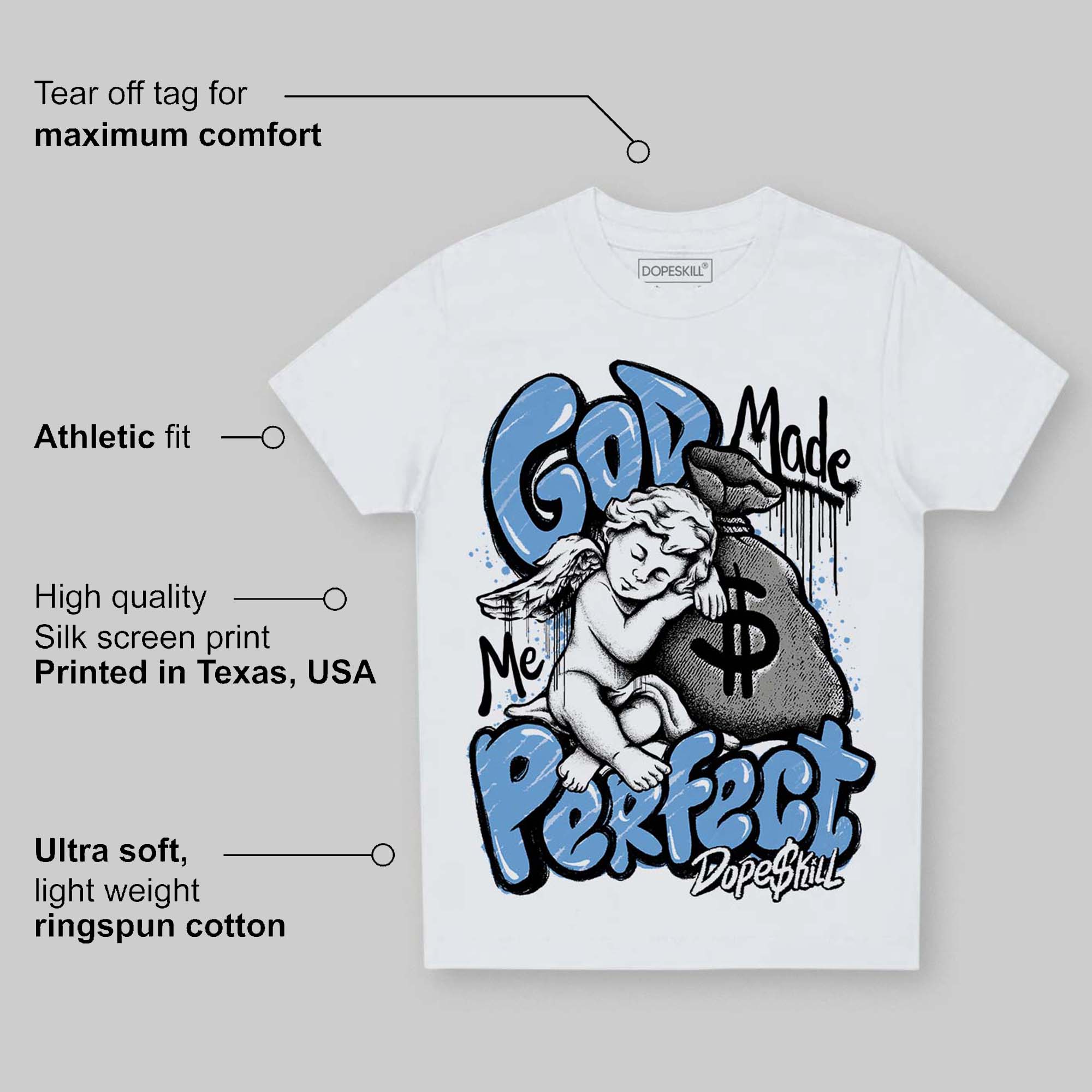 Melo 12s superstreetwear Toddler Kids T-shirt God Made Me Perfect Graphic