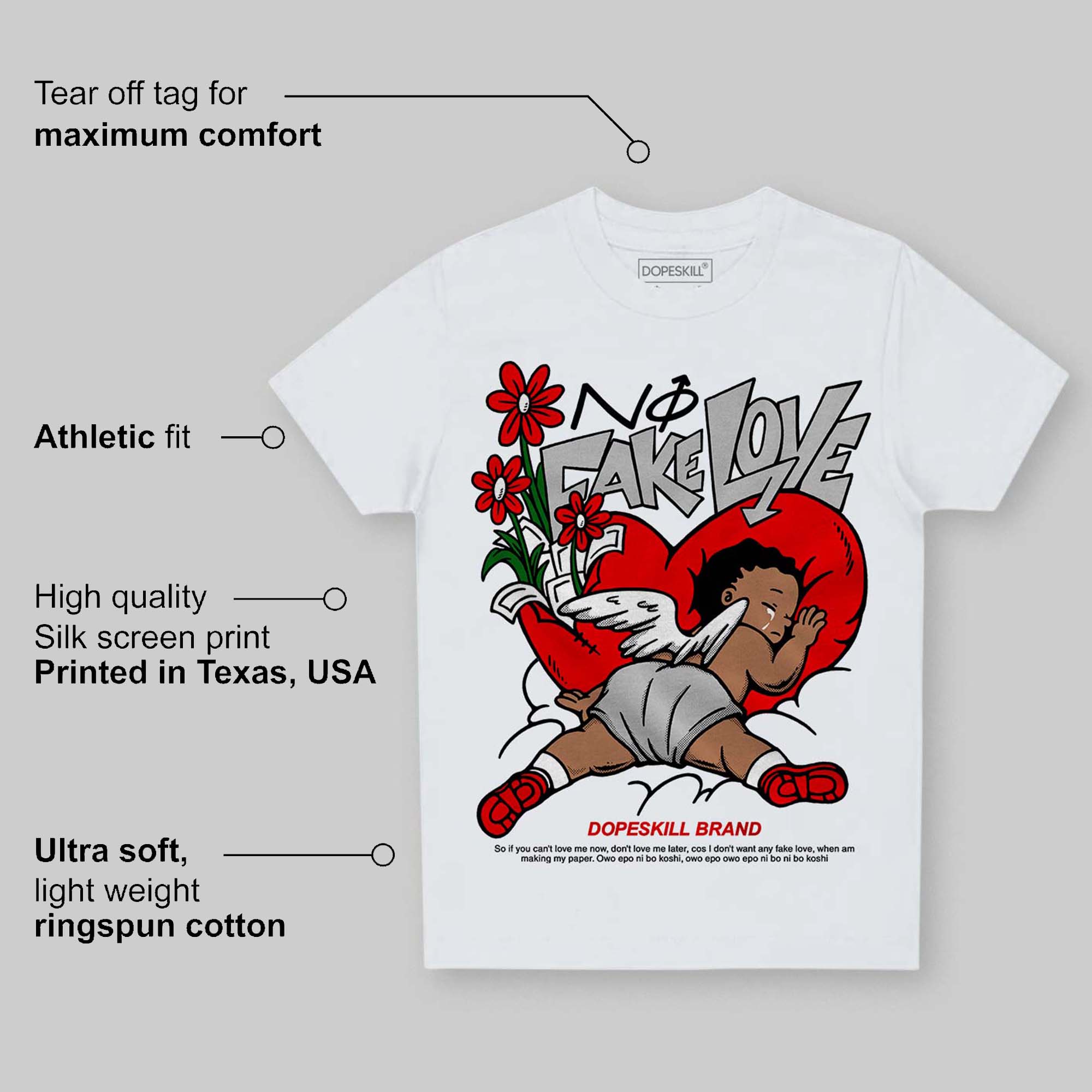 Cherry 12s superstreetwear Toddler Kids T-shirt No Fake Love Graphic