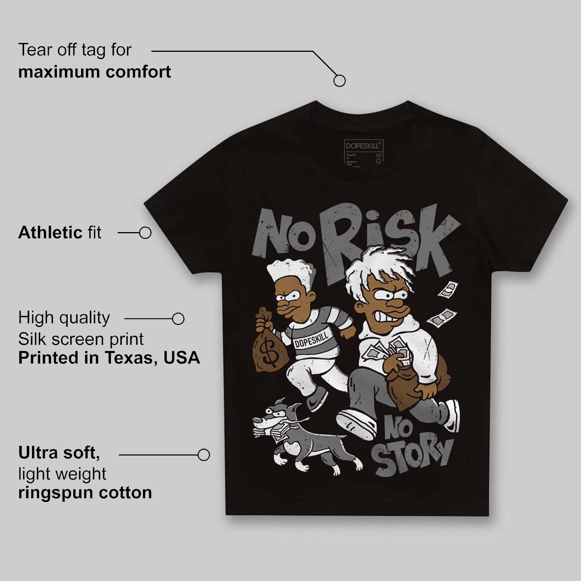Black and White Collection superstreetwear Toddler Kids T-shirt No Risk No Story Graphic
