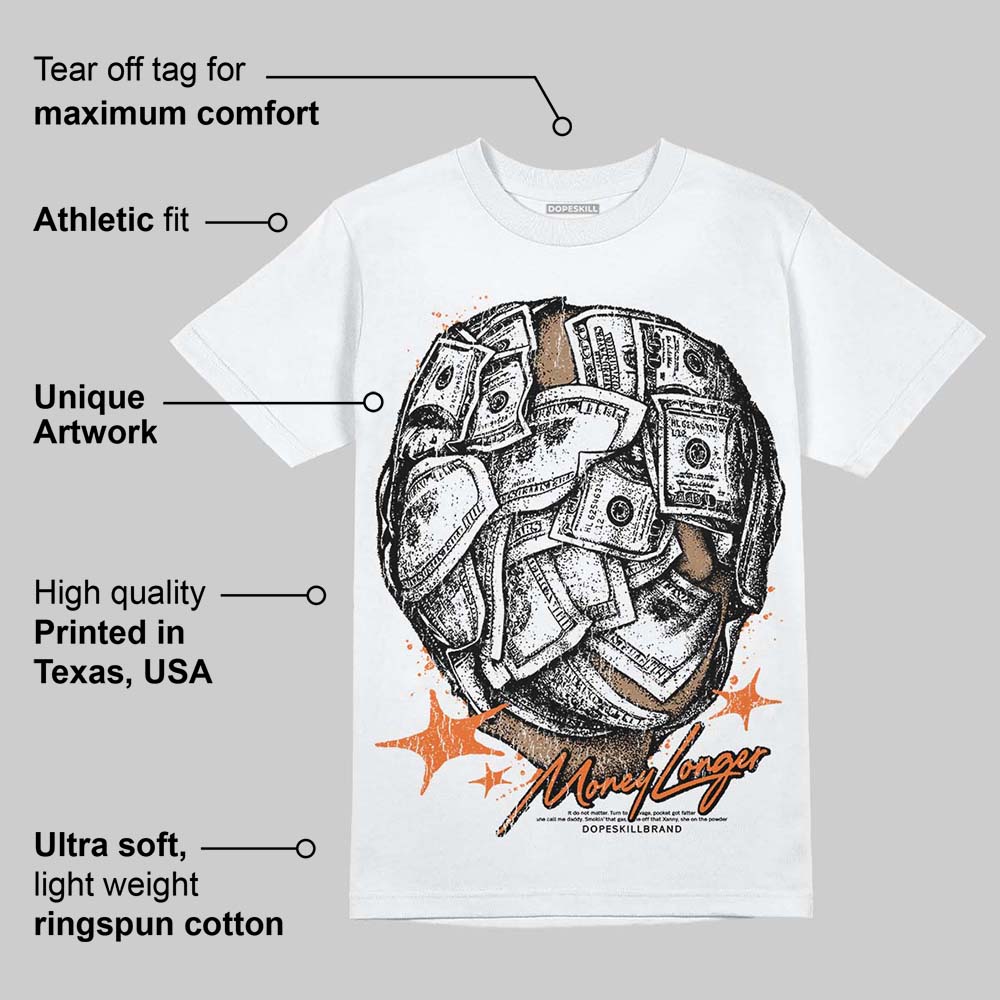 Orange Black White superstreetwear T-Shirt Money Longer Graphic