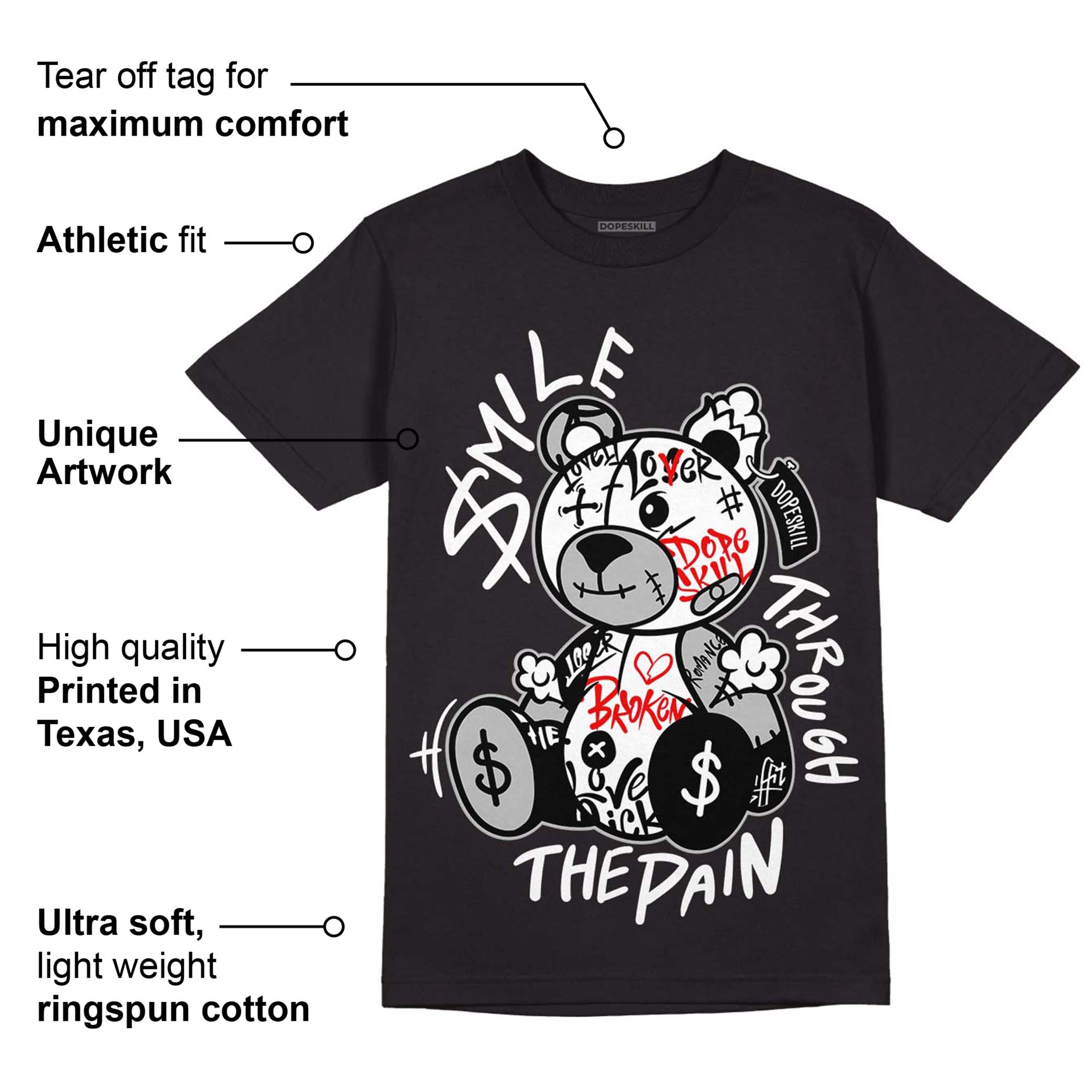 Dunk Low Panda White Black superstreetwear T-Shirt Smile Through The Pain Graphic