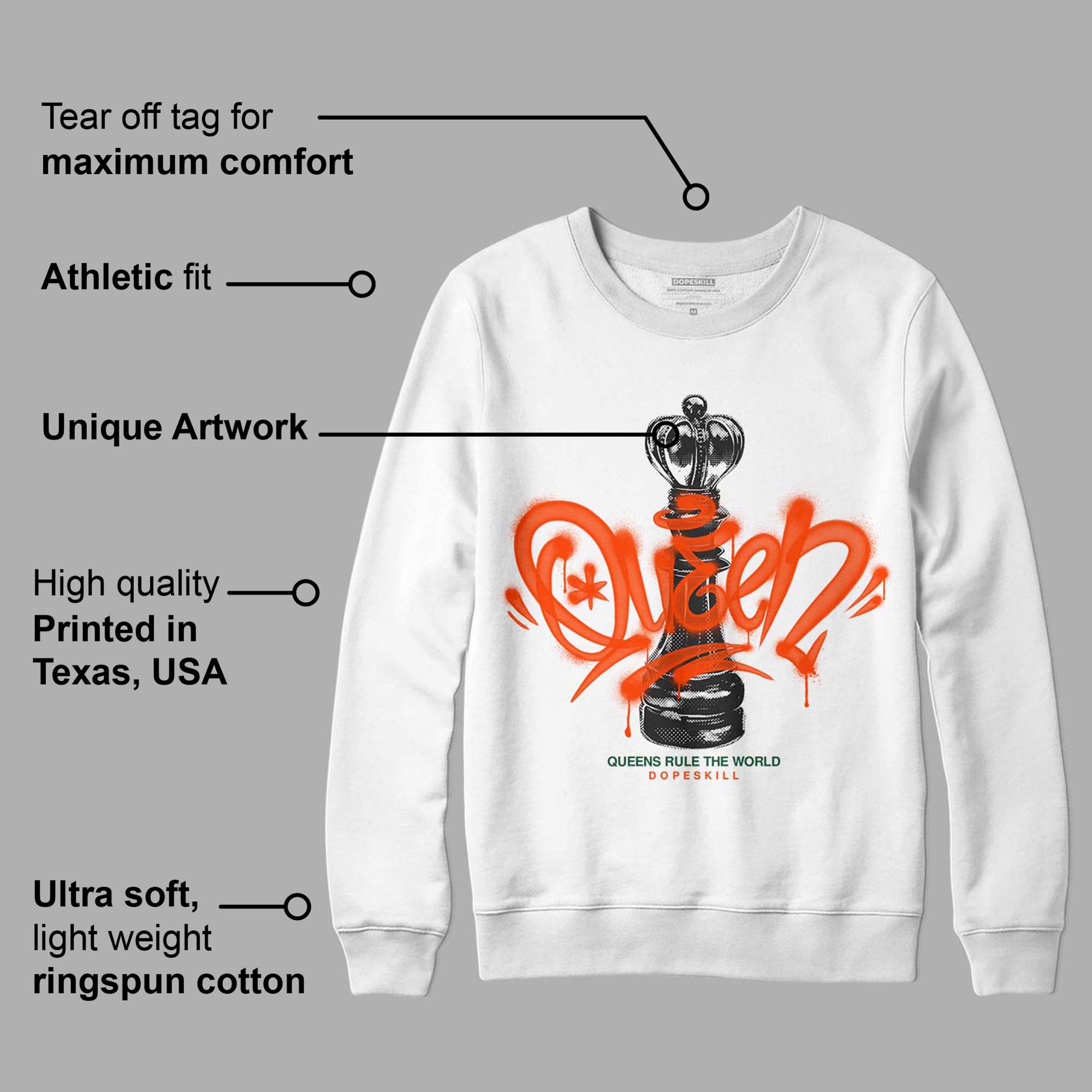 Dunk Low Team Dark Green Orange superstreetwear Sweatshirt Queen Chess Graphic