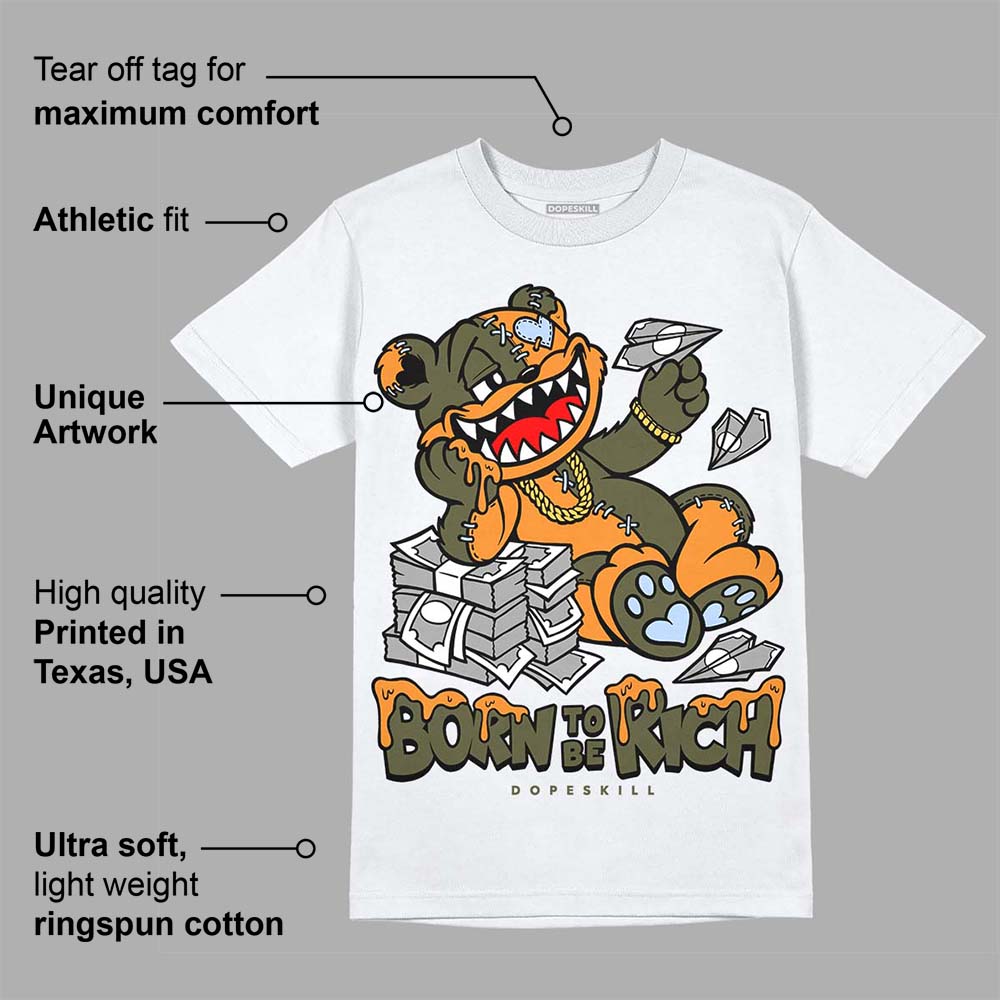 Olive 5s superstreetwear T-Shirt Born To Be Rich Graphic