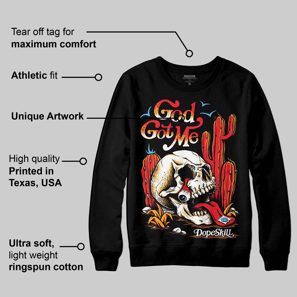 Red Collection superstreetwear Sweatshirt God Got Me Graphic