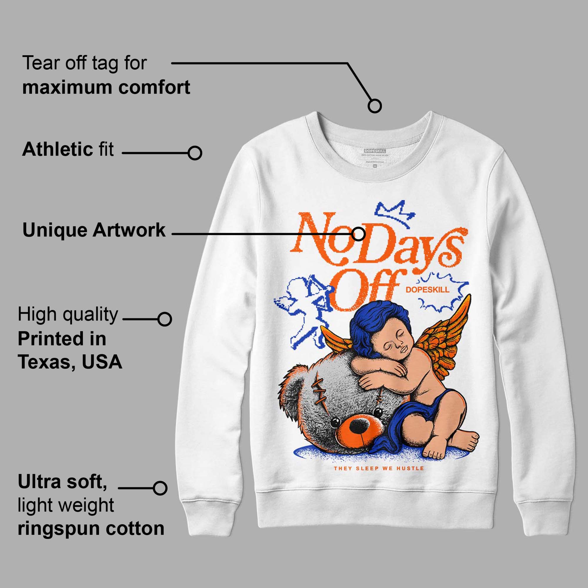 Dunk Low Futura Orange Blaze superstreetwear Sweatshirt New No Days Off Graphic