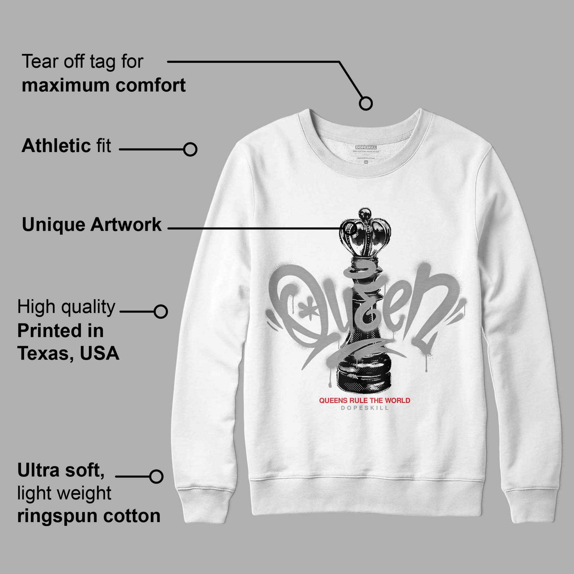 Grey Collection superstreetwear Sweatshirt Queen Chess Graphic