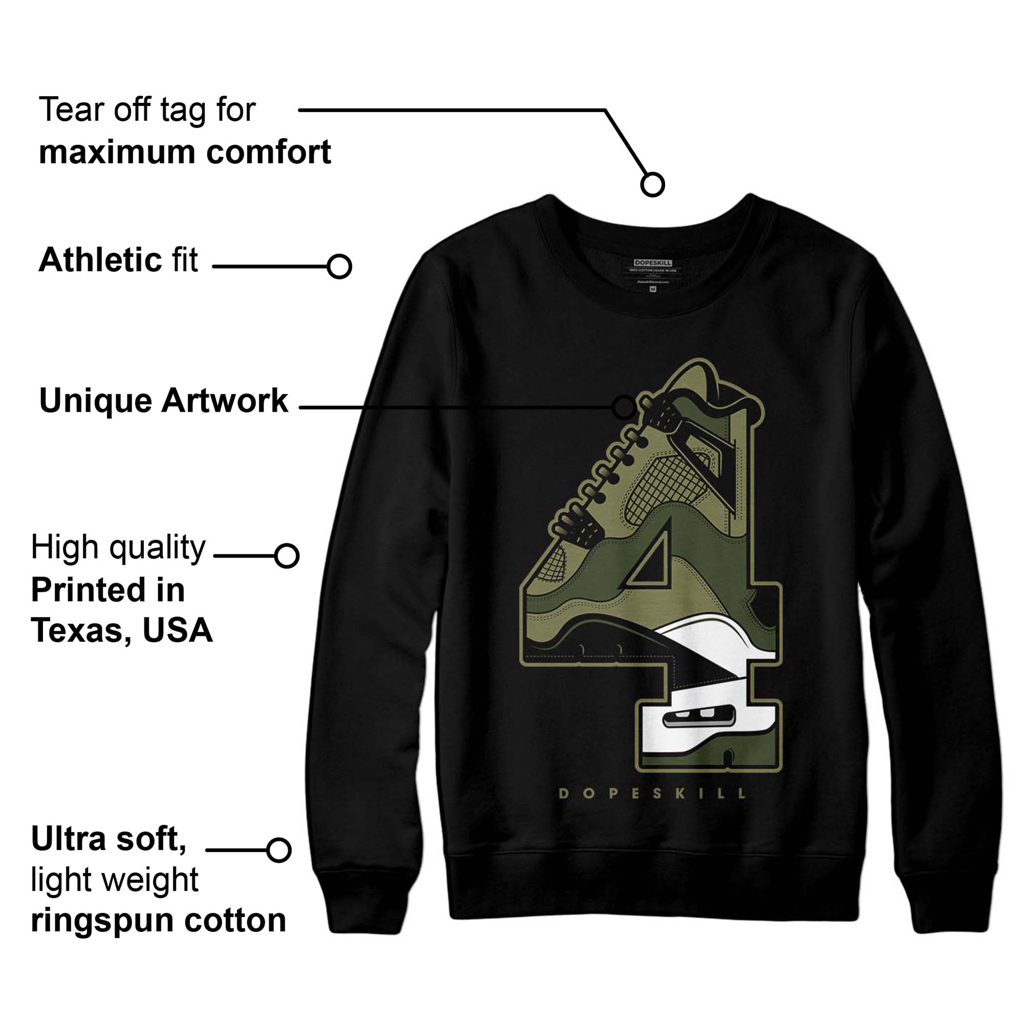 Craft Olive 4s superstreetwear Sweatshirt No.4 Graphic