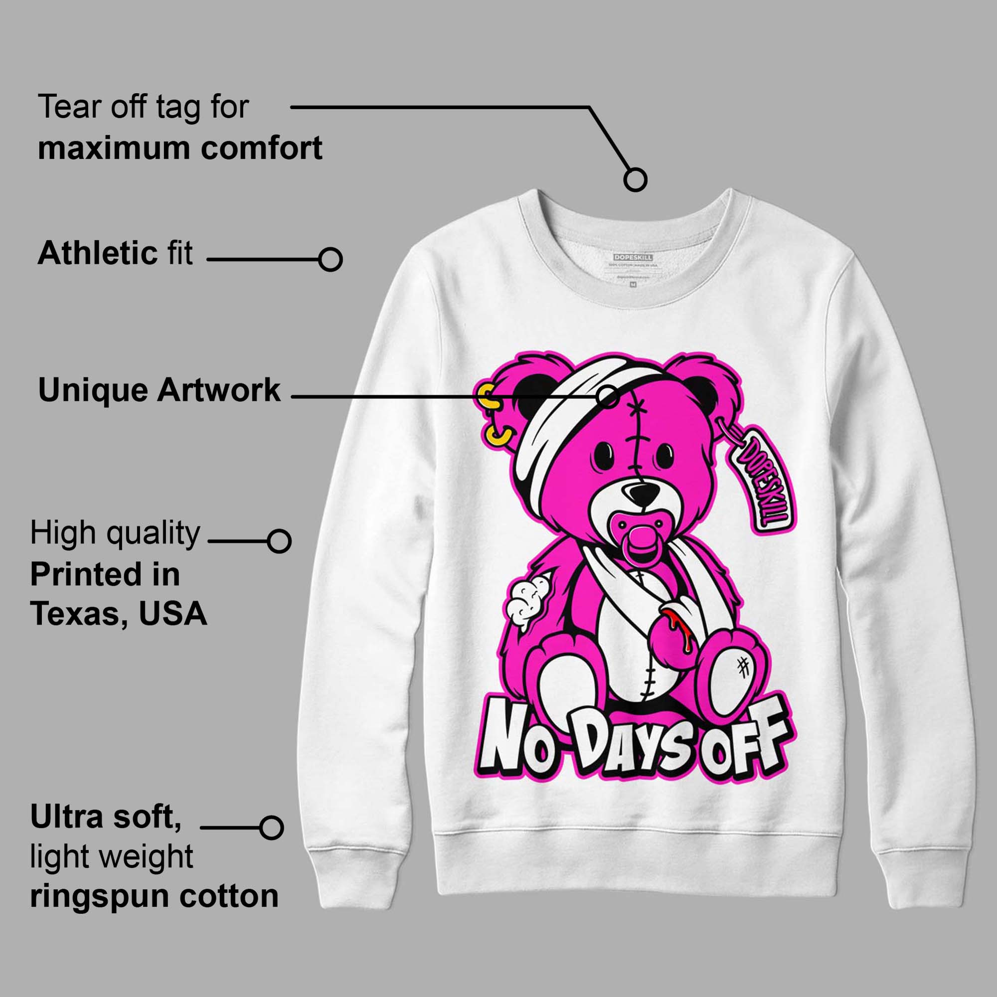 Dunk Low Active Fuchsia superstreetwear Sweatshirt Hurt Bear Graphic