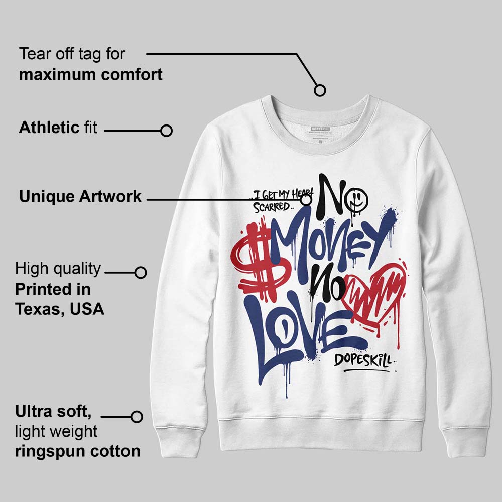 Rare Air Deep Royal Blue 1s superstreetwear Sweatshirt No Money No Love Typo Graphic