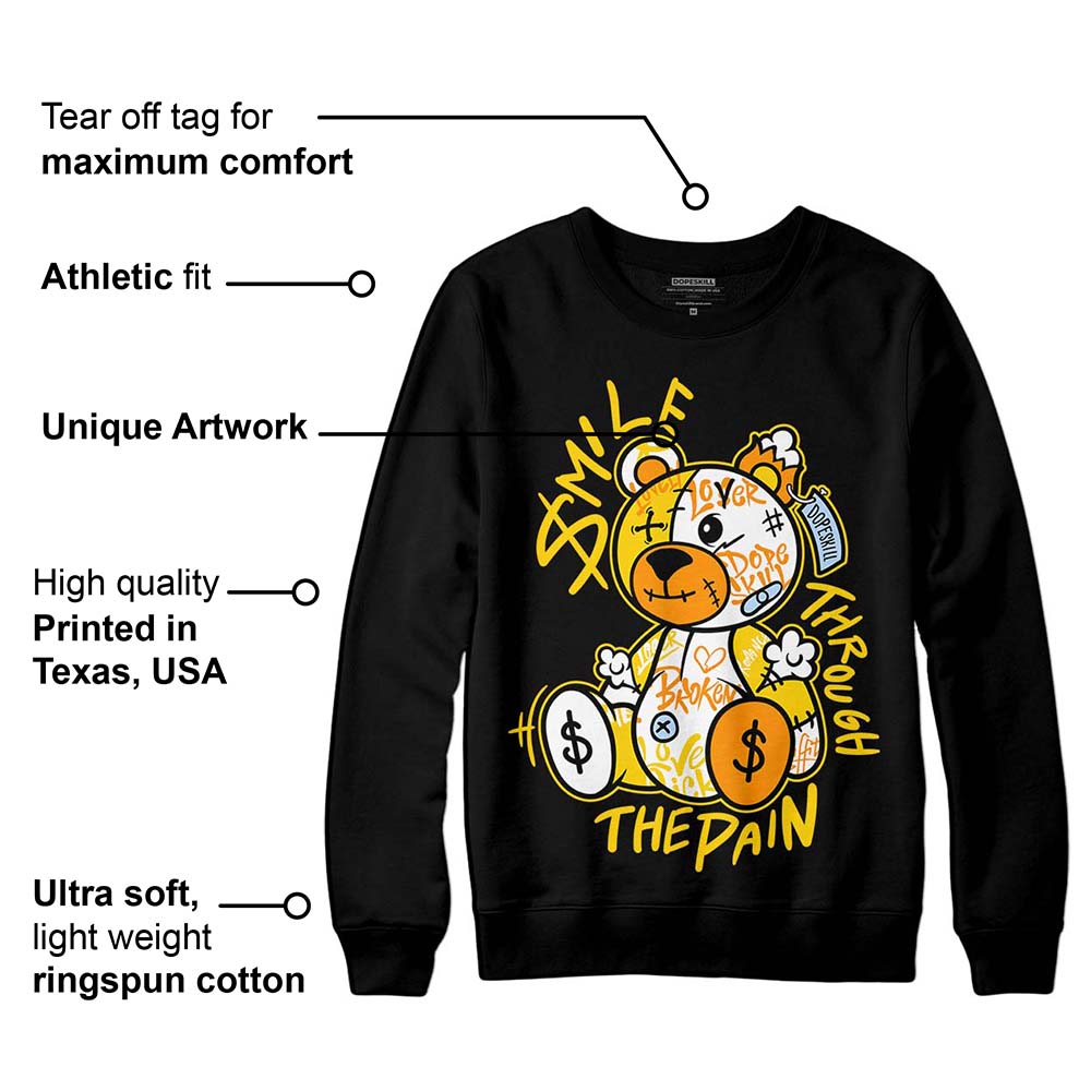 Yellow Ochre 6s superstreetwear Sweatshirt Smile Through The Pain Graphic