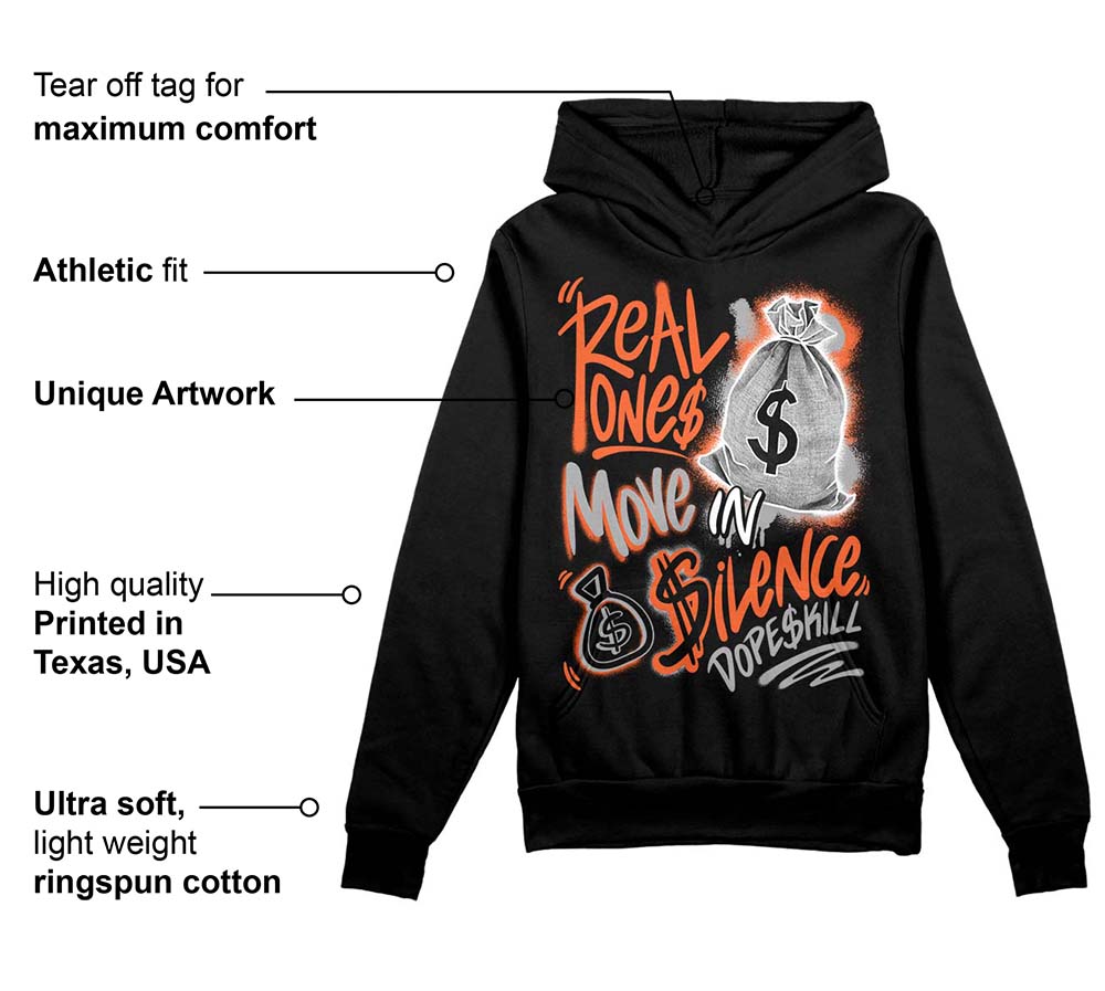 Georgia Peach 3s superstreetwear Hoodie Sweatshirt Real Ones Move In Silence Graphic