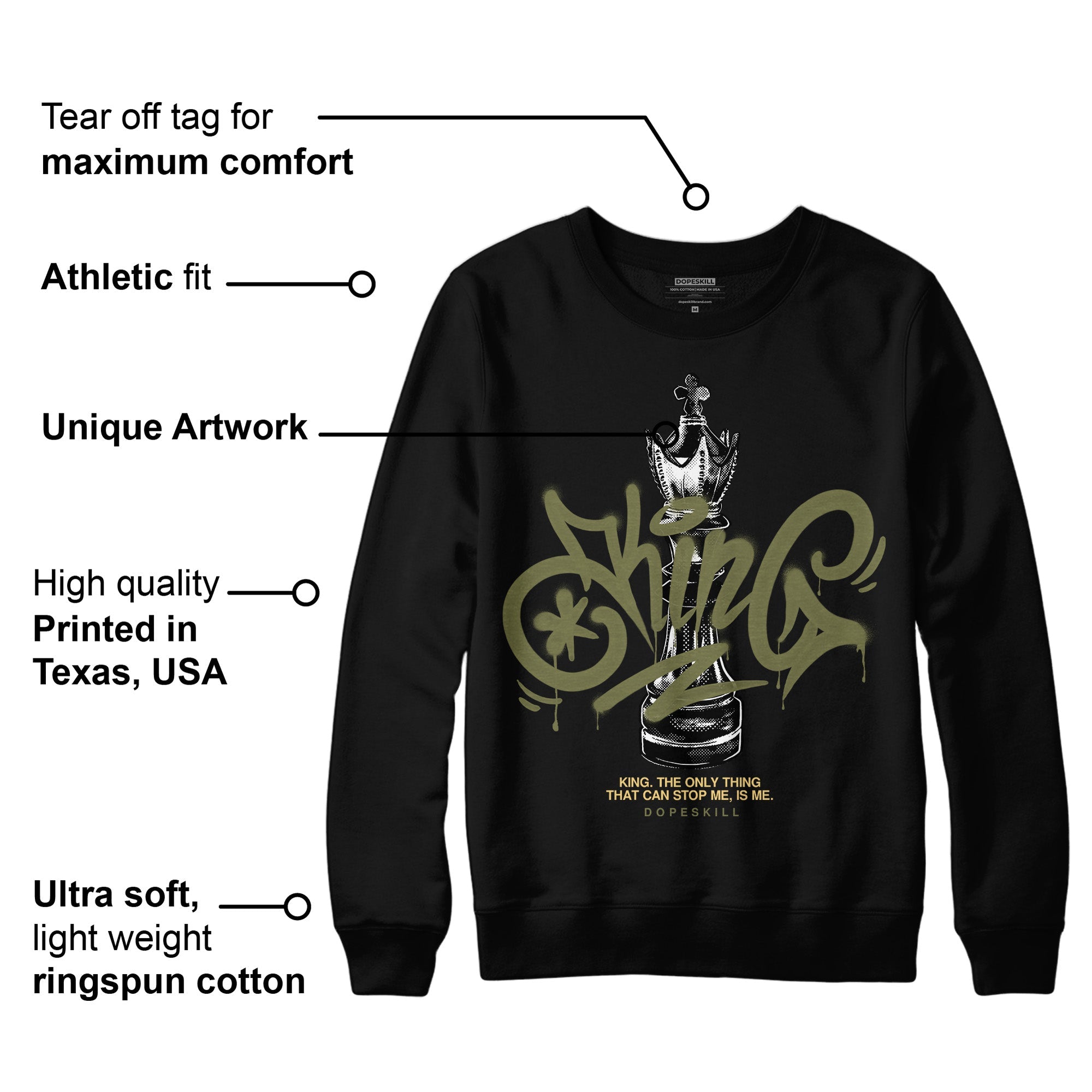 Craft Olive 4s superstreetwear Sweatshirt King Chess Graphic