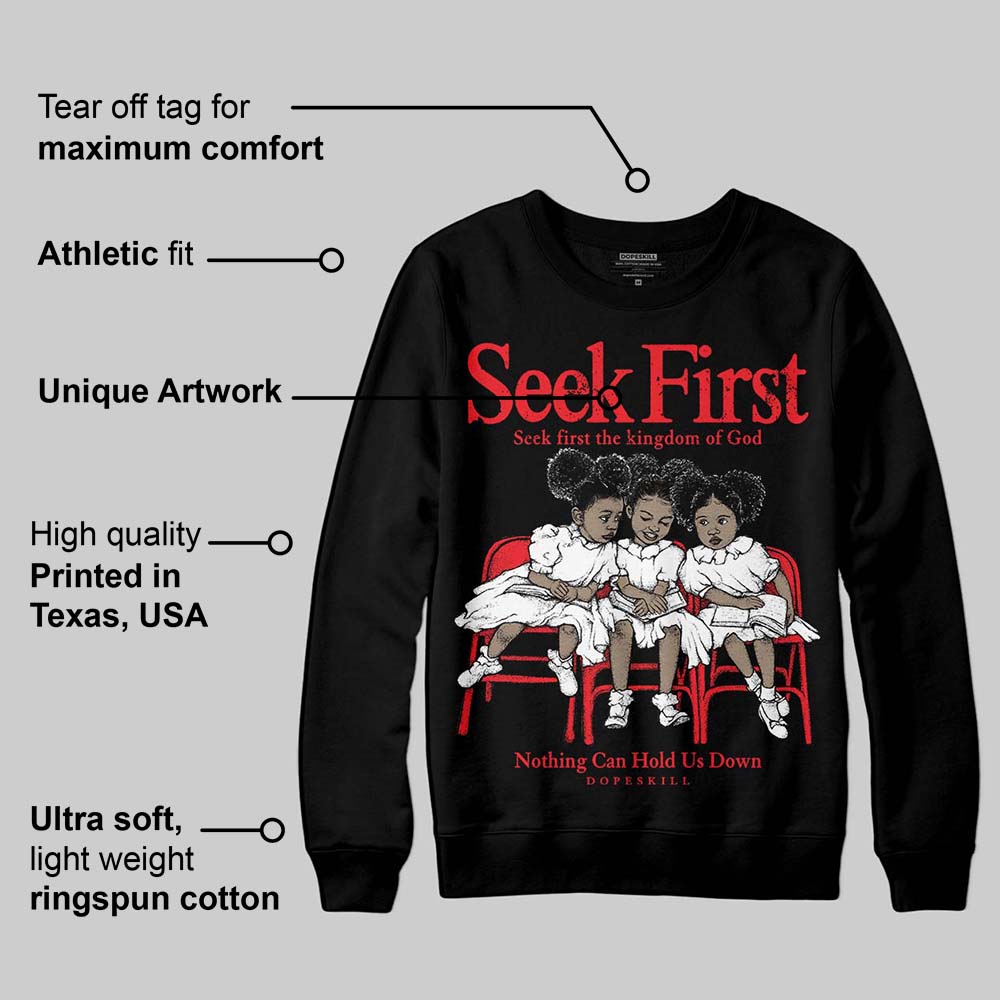 Red Collection superstreetwear Sweatshirt New Seek First Graphic