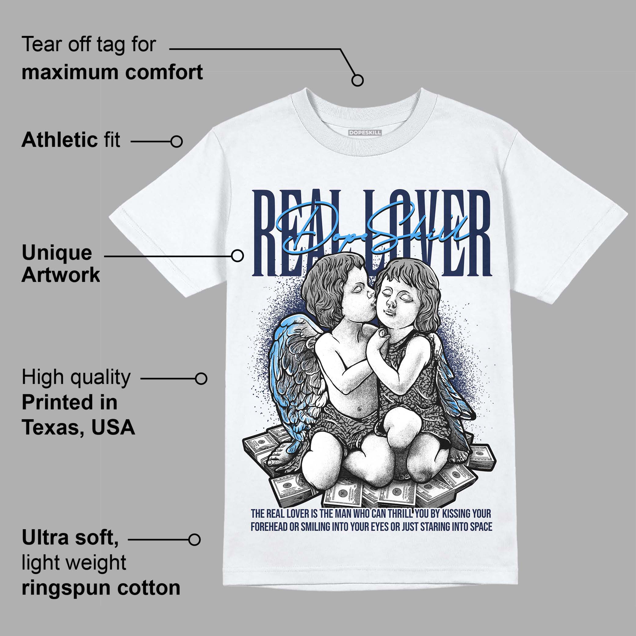 Midnight Navy 3s superstreetwear T-Shirt Real Lover Graphic
