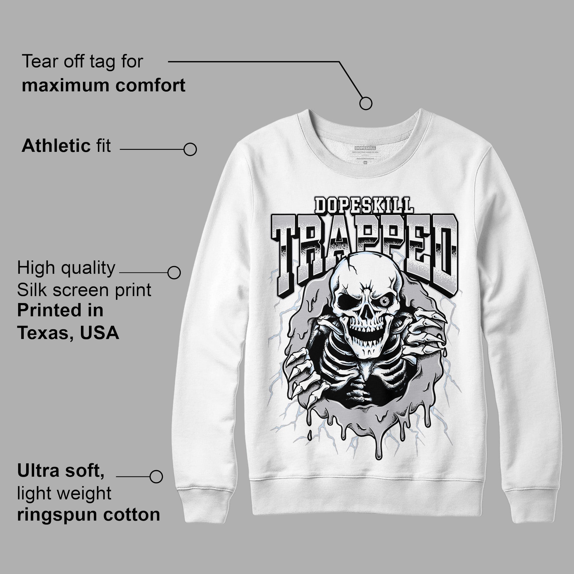 Cement Grey 11s superstreetwear Sweatshirt Trapped Halloween Graphic