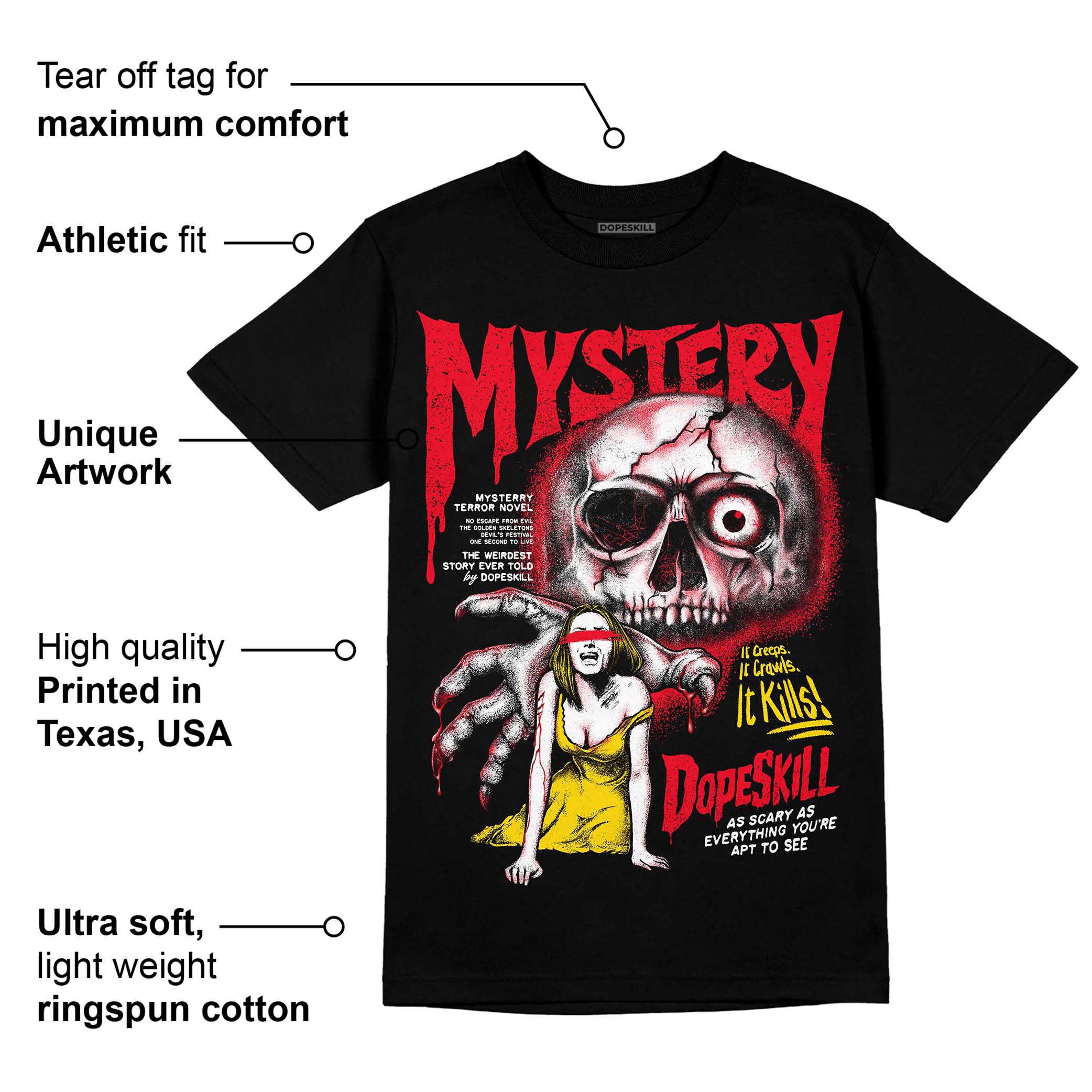 Red Thunder 4s superstreetwear T-shirt Mystery Ghostly Grasp Graphic