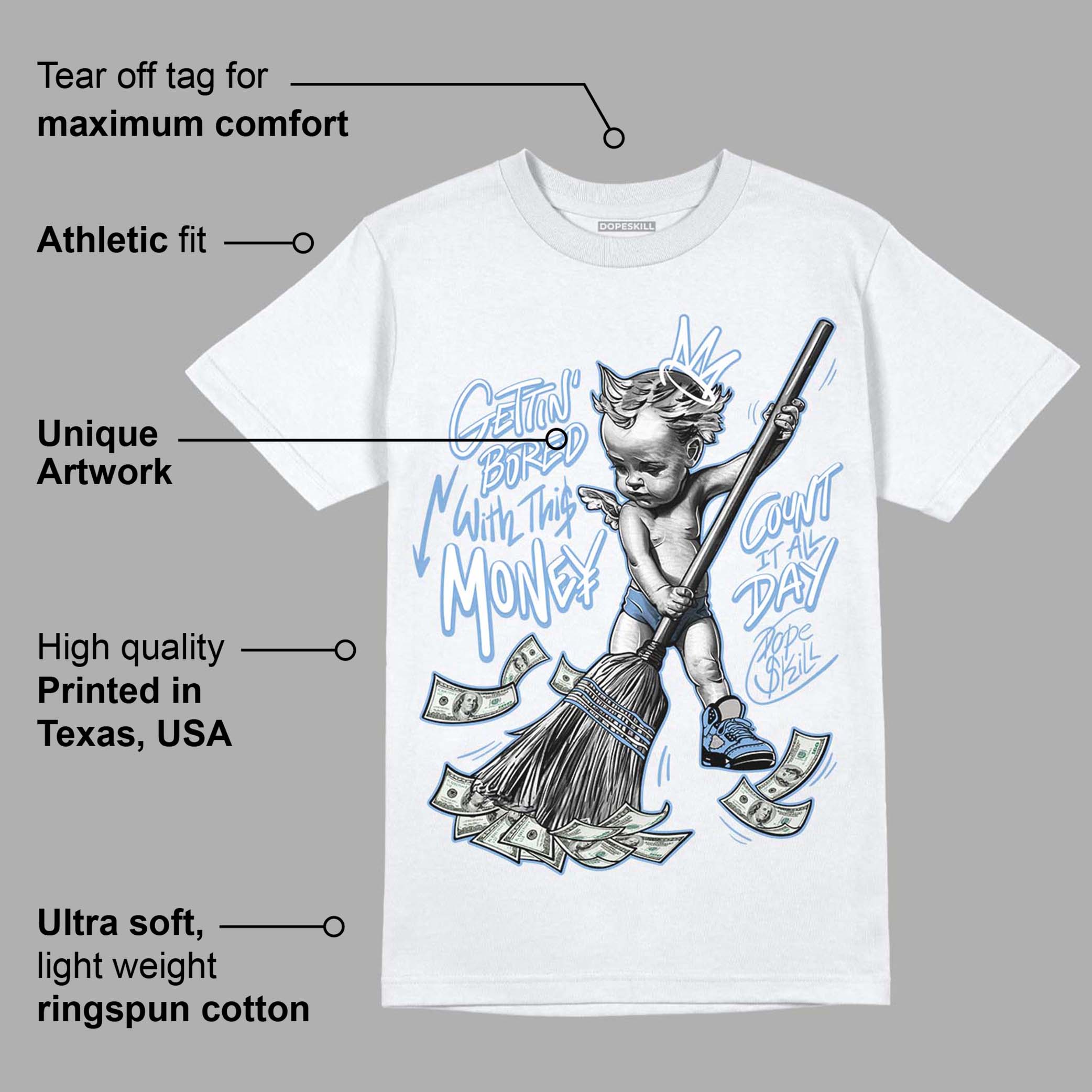 University Blue 5s superstreetwear T-Shirt Gettin Bored With This Money Graphic